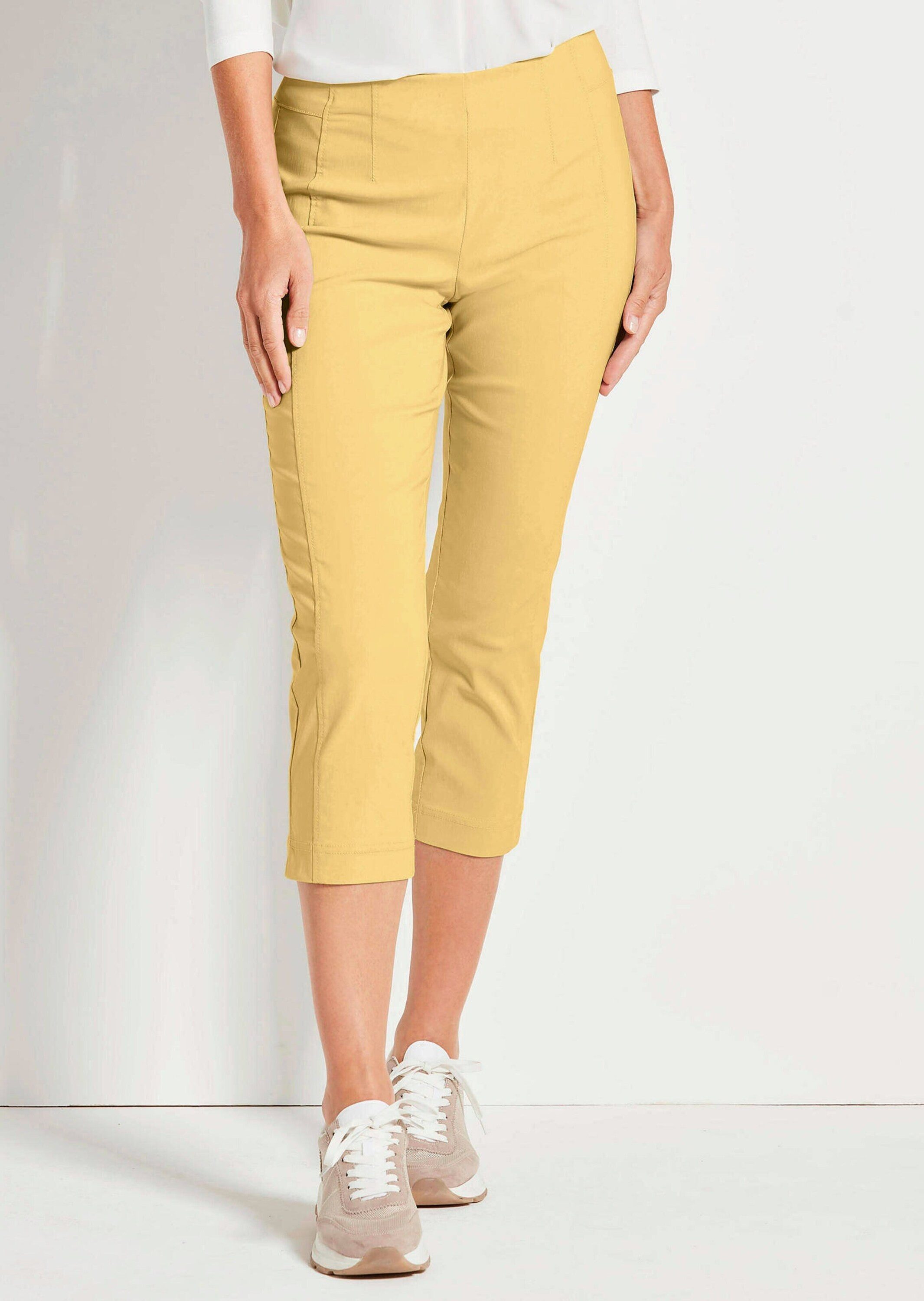 GOLDNER Schlupfhose Schlupfhose LOUISA mit Steppnähten Komfortable Stretchhose in verkürzter Länge, Slim Fit
