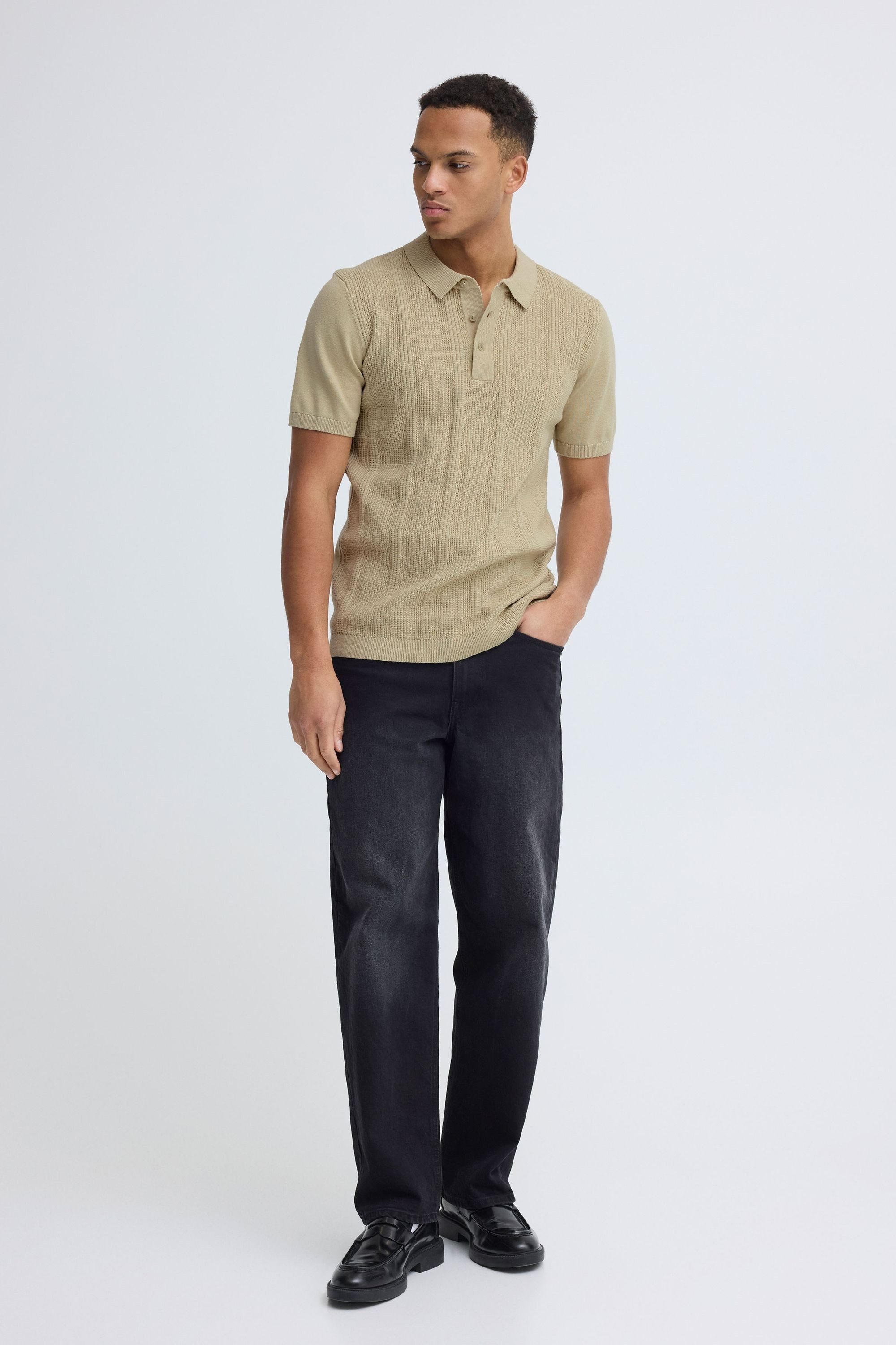 Blend Poloshirt BHBaron (1-tlg) Stilvolles Feinstrick-Poloshirt mit strukturiertem Rippmuster