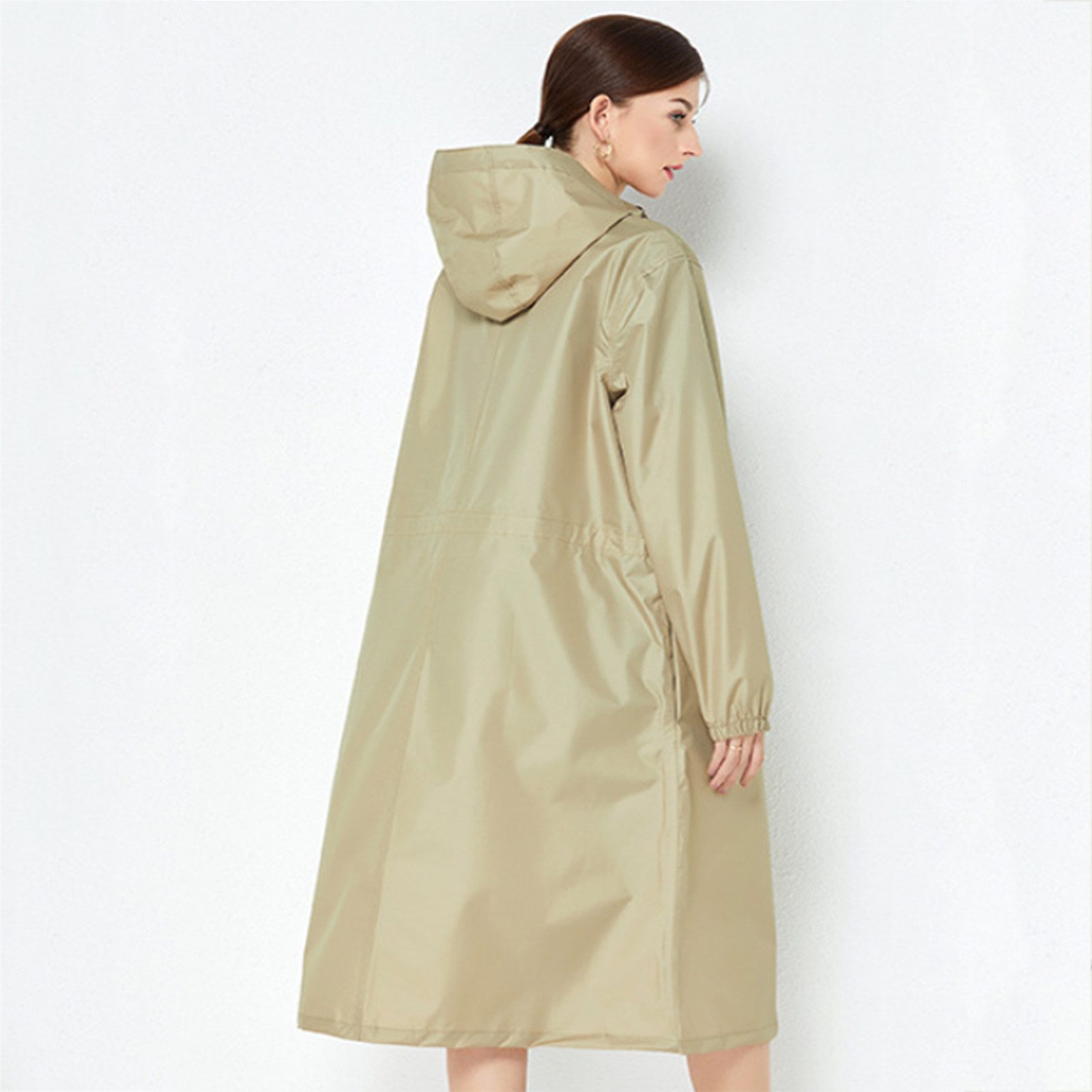 MOPUEA Regenjacke Lange Regenjacke Wasserdicht Winddicht Leicht Faltbar Outdoor Jacke (Regenjacke für Alltag, Reisen und wechselhaftes Wetter, Leicht faltbar, s – Bild 2 von 4