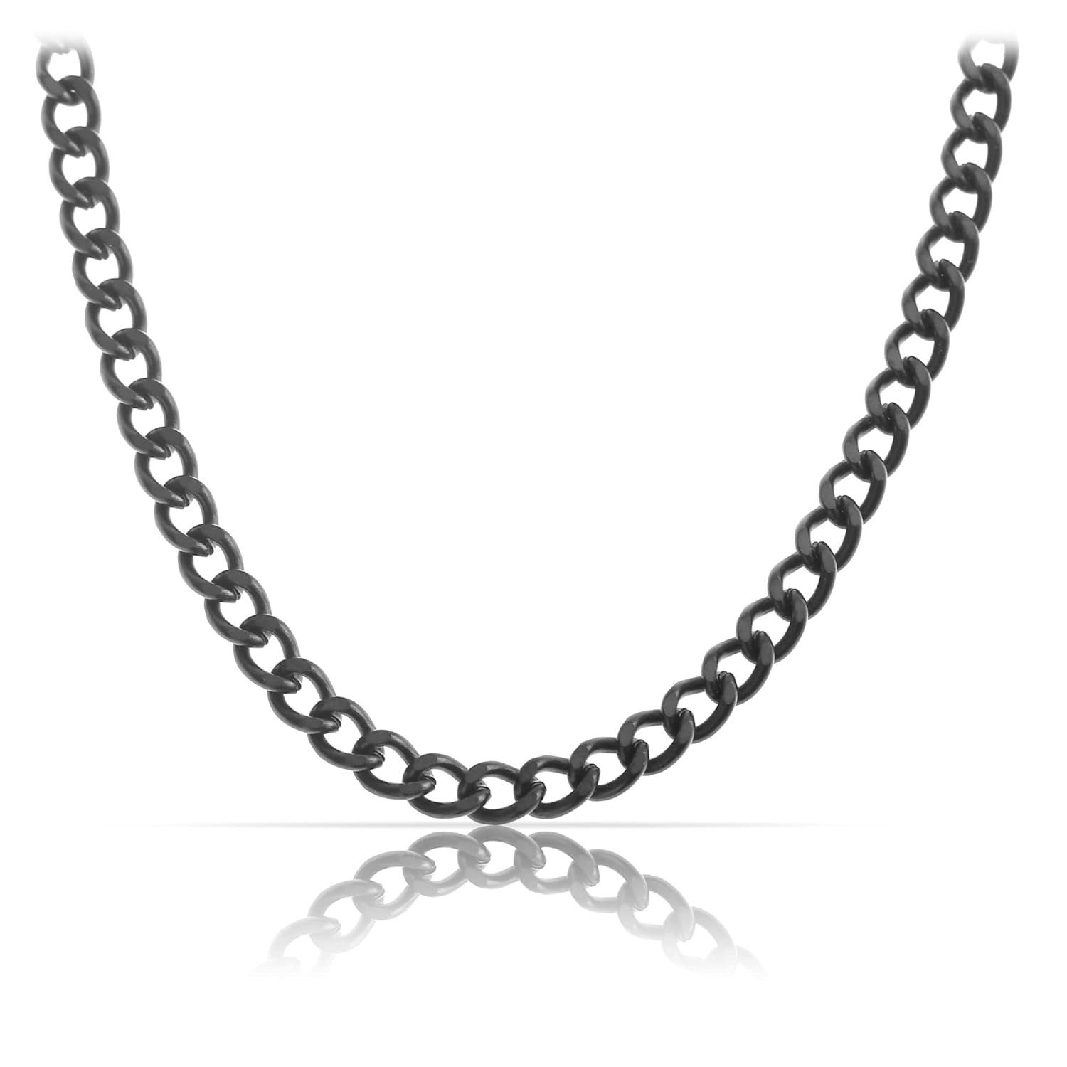 Made by Nami Panzerkette Hochwertige Herren Link Robuste & Königskette, Edelstahl aus Schwarz Cuban Damen Halskette Halskette Gliederkette Chain