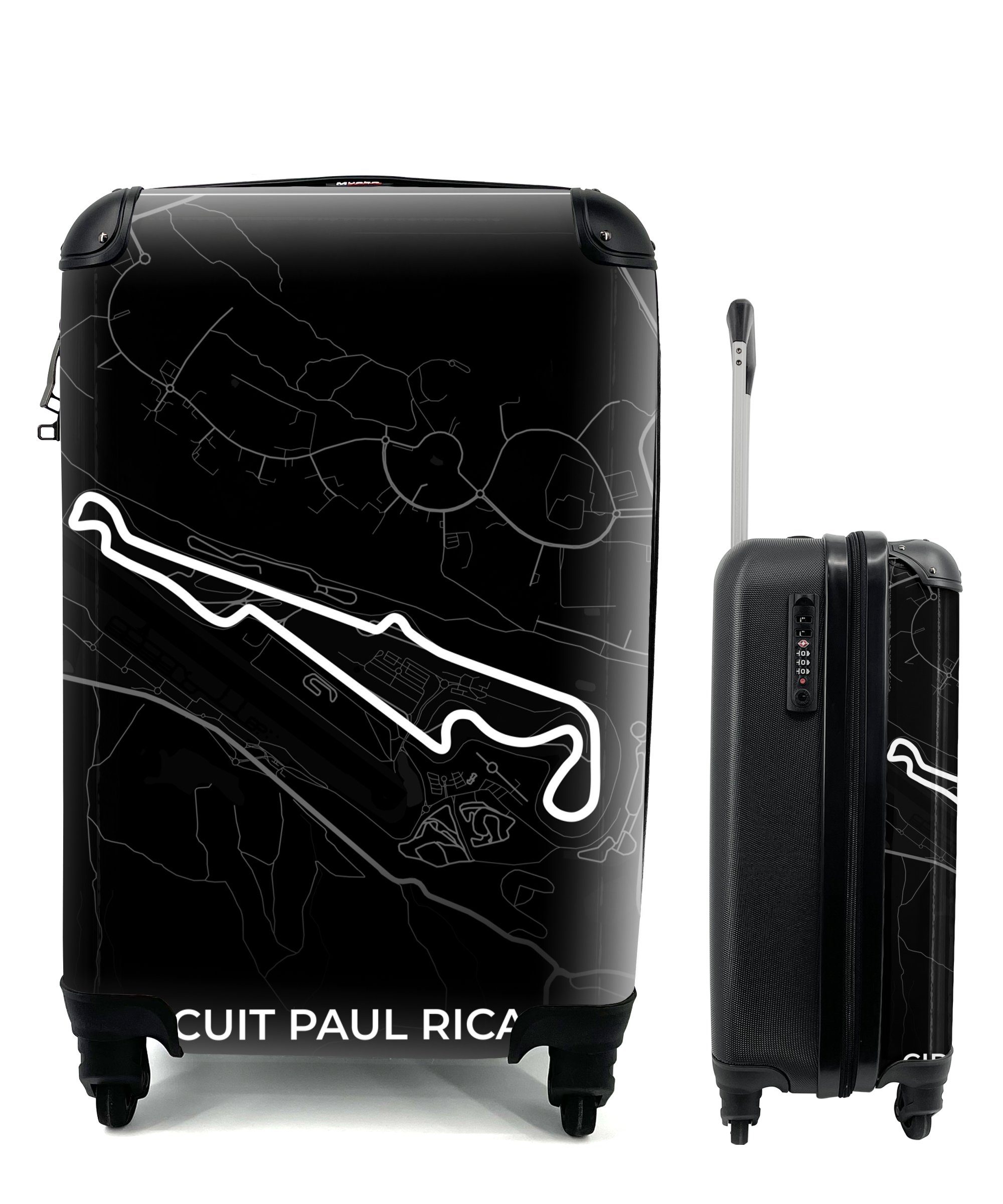 MuchoWow Handgepäckkoffer Rennstrecke - F1 - Rennstrecke - Frankreich - Circuit Paul Ricard -, 4 Rollen, Reisetasche mit rollen, Handgepäck für Ferien, Trolley, Reisekoffer