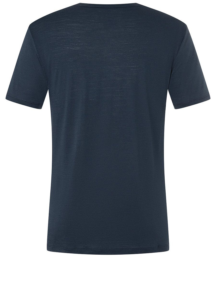 SUPER.NATURAL Print-Shirt Merino T-Shirt M Black SIGNATURE Blueberry/Jet lässiger 3D TEE Merino-Materialmix