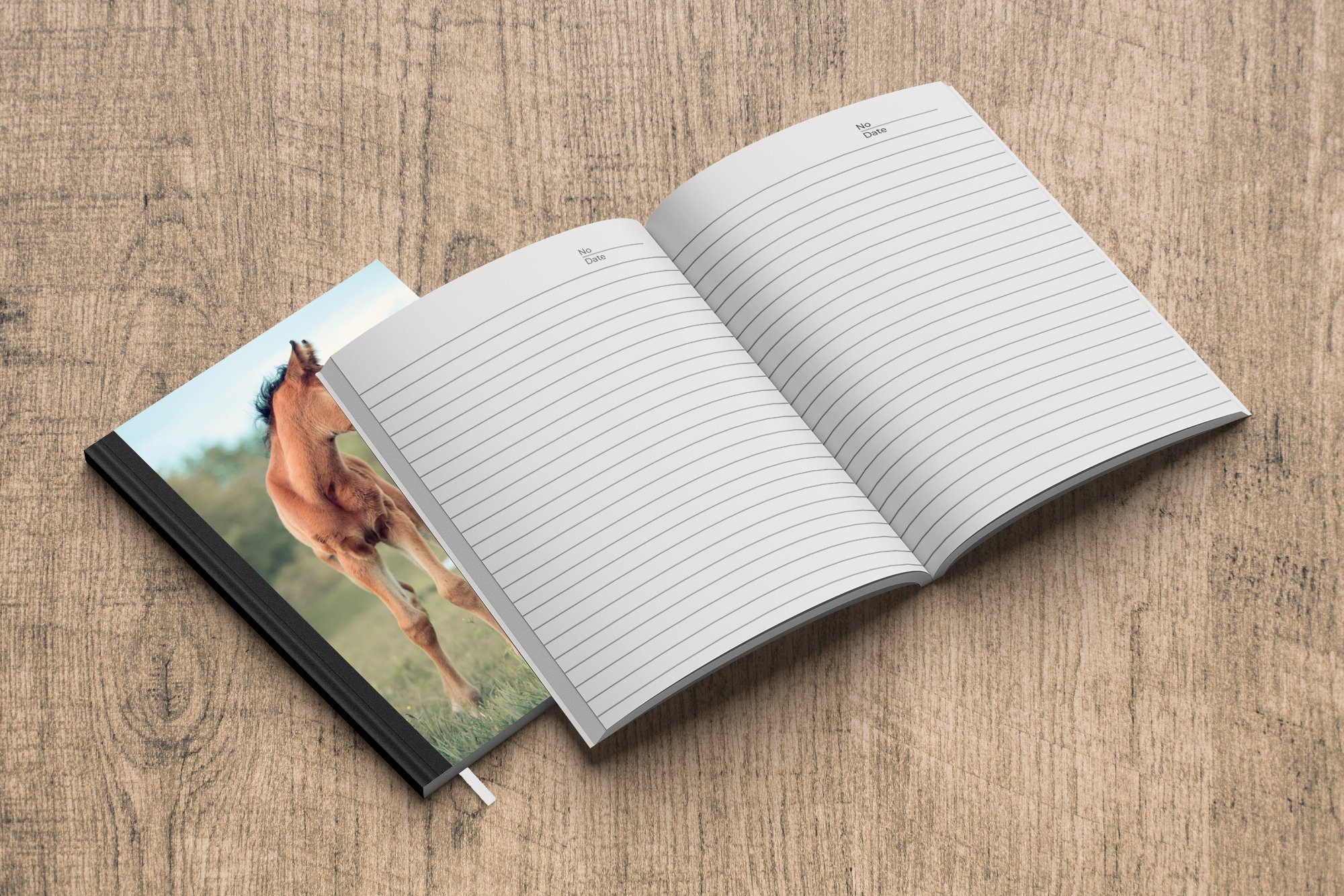 Pferd Seiten, Tagebuch, Gras, Notizheft, MuchoWow Fohlen - Haushaltsbuch - Merkzettel, 98 Journal, Notizbuch A5,
