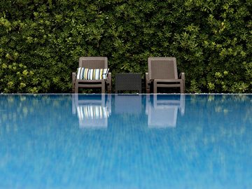 Bica Gartenliege Cancun verstellbare Sonnenliege braun, mit Rollen, wetterfest