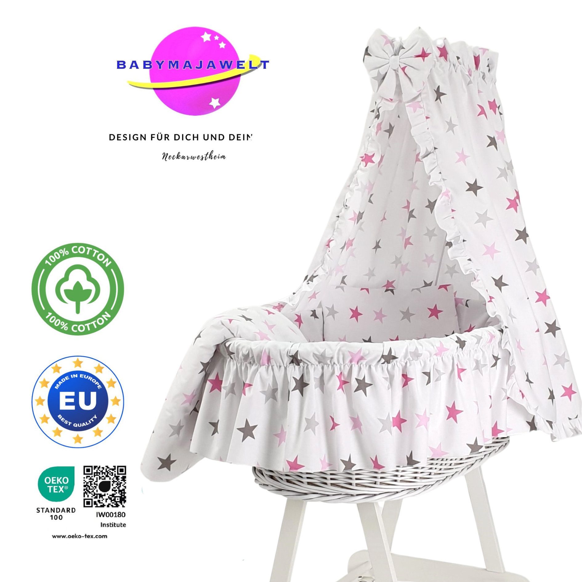 Babymajawelt Babybettbezug Ersatz Bett Set für Stubenwagen ver. Designs, St günstig online kaufen