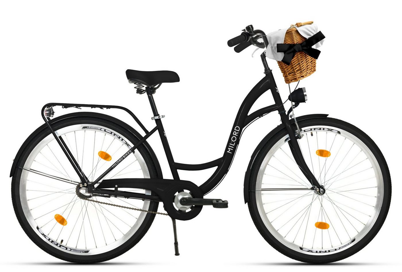 Thumbnail - MILORD BIKES Cityrad Milord City Fahrrad Weidenkorb Damenfahrrad, 28/26 Zoll, 3-Gang, 3 Gang, Nabenschaltung