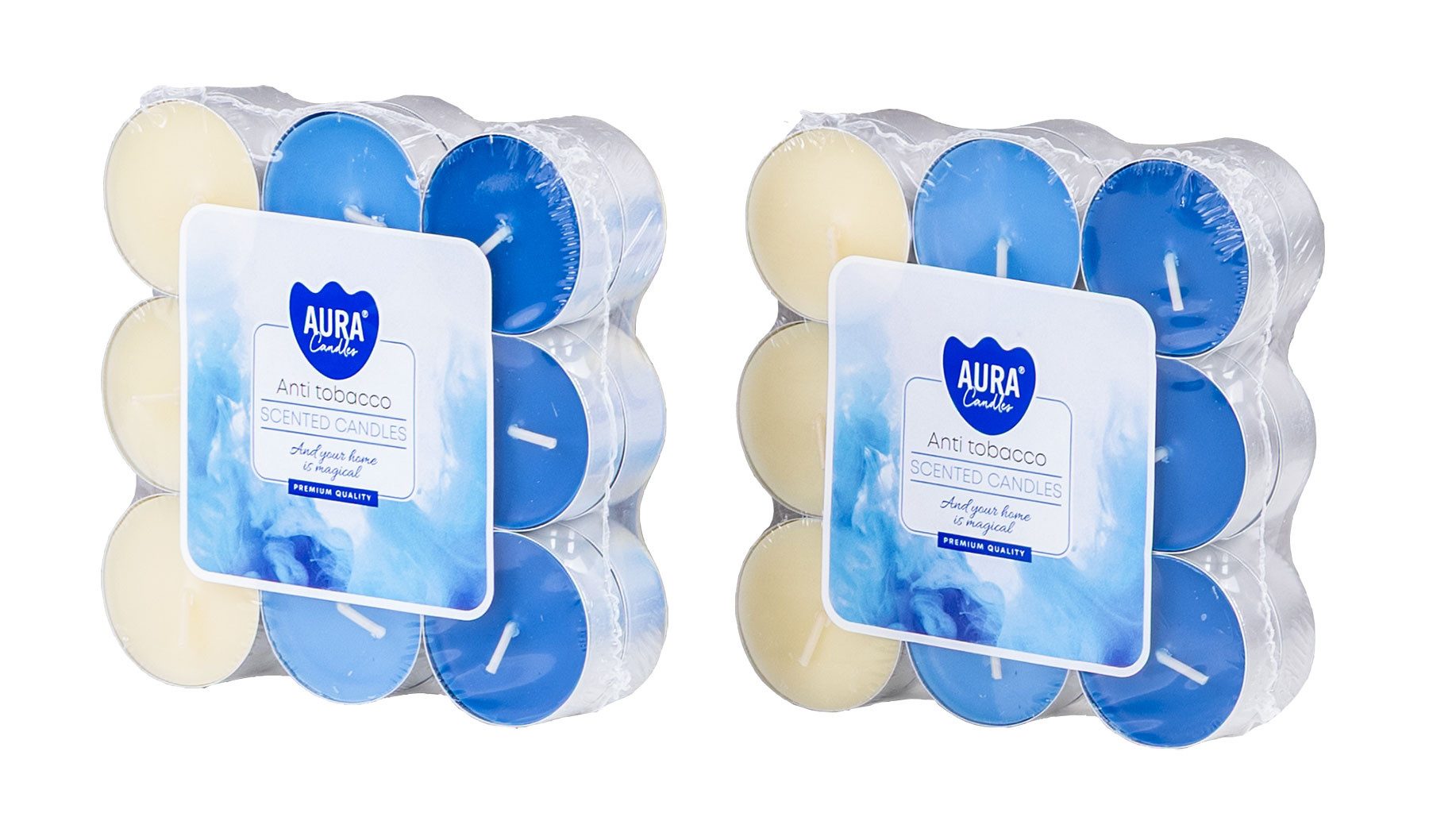 Levandeo® Duftkerze 36 Kerzen Duft Teelichter 2x18 Stück Anti Tabak Duftkerzen Frische Aro, Geruchneutralisierung