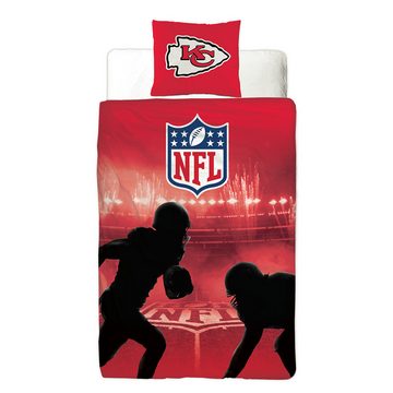 Wendebettwäsche NFL American Football Bettwäsche Kansas City Chiefs Linon / Renforcé, BERONAGE, 100% Baumwolle, 2 teilig, 135x200 + 80x80 cm