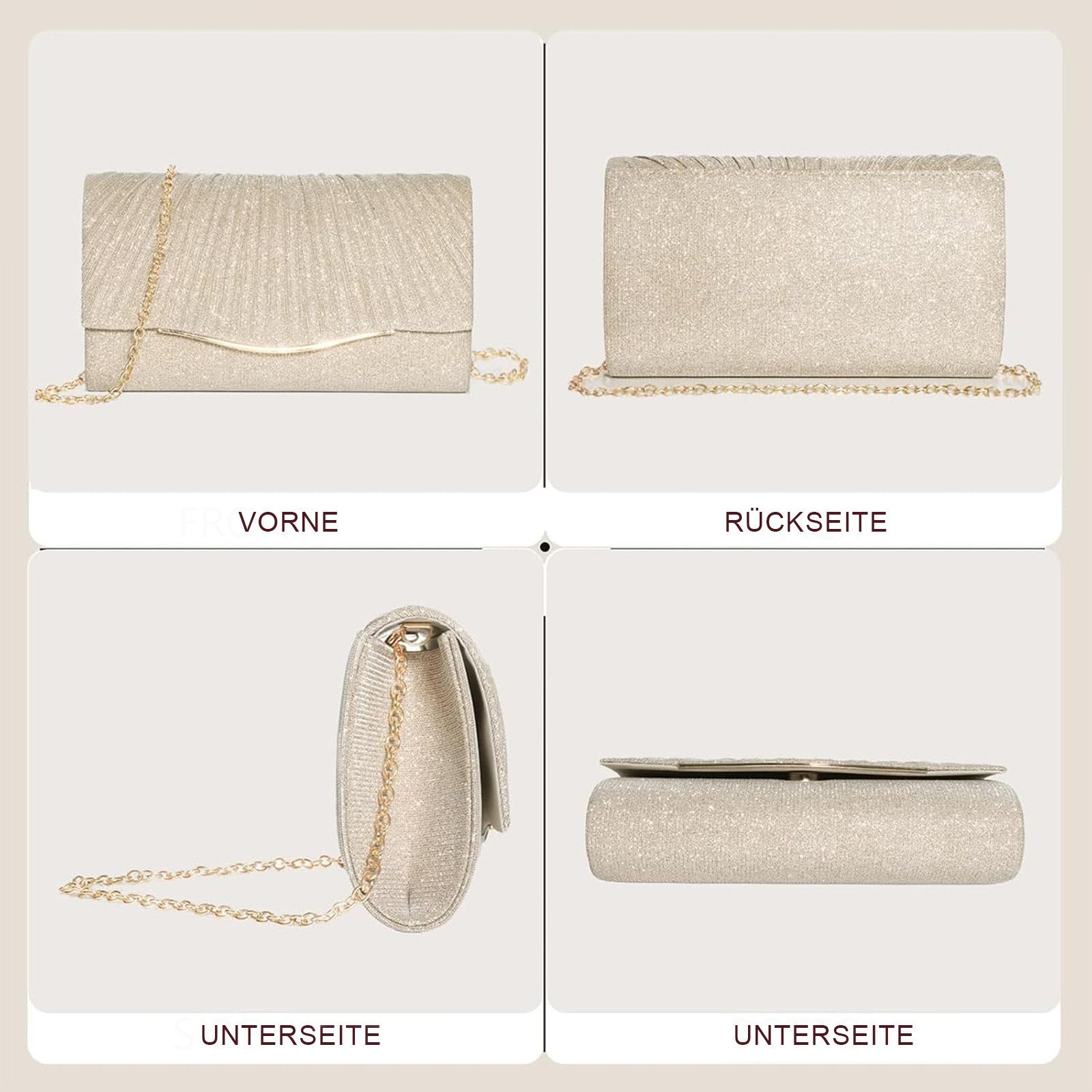 REDOM Abendtasche Pailletten Handtasche Kosmetik-Etui Crossbody (mit Abnehm günstig online kaufen