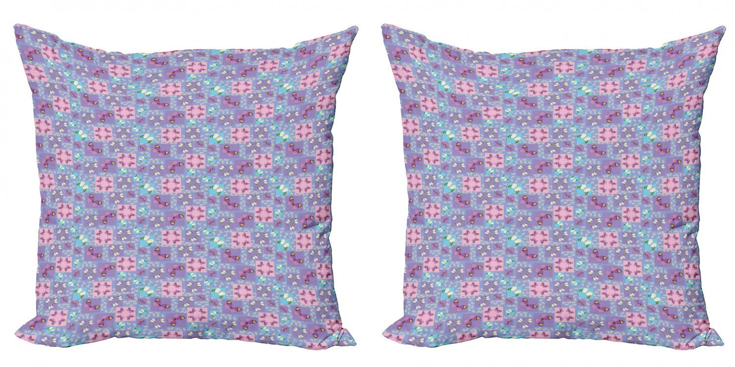 Kissenbezüge Modern Accent Doppelseitiger Digitaldruck, Abakuhaus (2 Stück), Schmetterling Frühling Geometrische