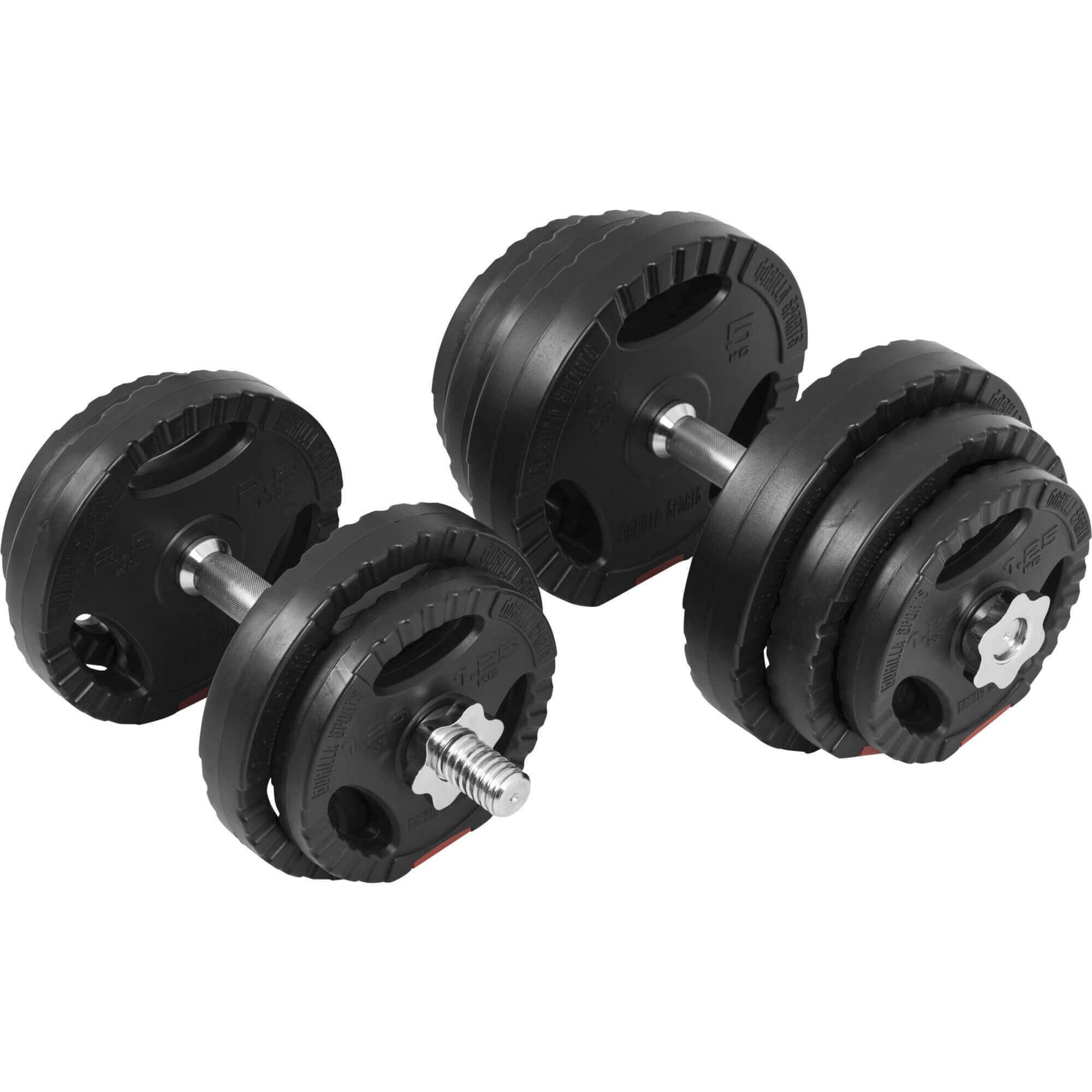 Hantel-Set Kurzhantel 30 kg, mit 10 Hantelscheiben, 2 Kurzhantelstangen Gerändelt