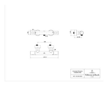 Villeroy & Boch Brausethermostat Universal Taps & Fittings Duschthermostat, Rund - Brushed Nickel Matt