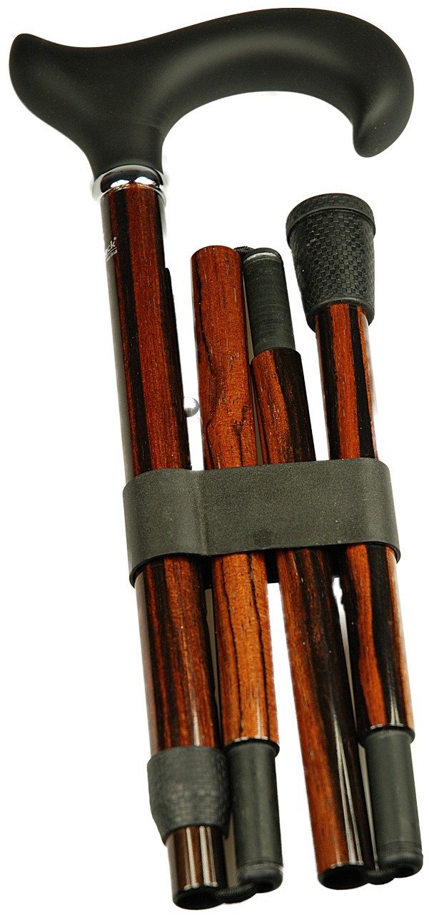 Stockshop Gehstock Gehstock Carbon Faltstock Softtouch Ergonomic, Derbygriff, höhenverst.