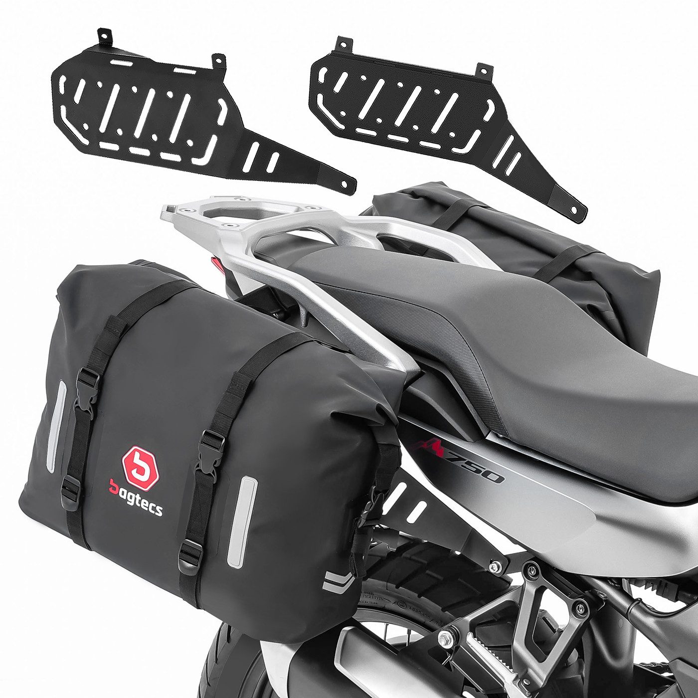 Bagtecs Reisetasche Set Satteltaschen WP8 + Seitenträger passend für Honda Transalp XL 750