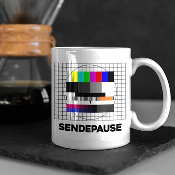 Trendation Tasse Trendation - Sendepause Testbild 90er Jahre 80er Jahre Fan Geschenkidee Nostalgie