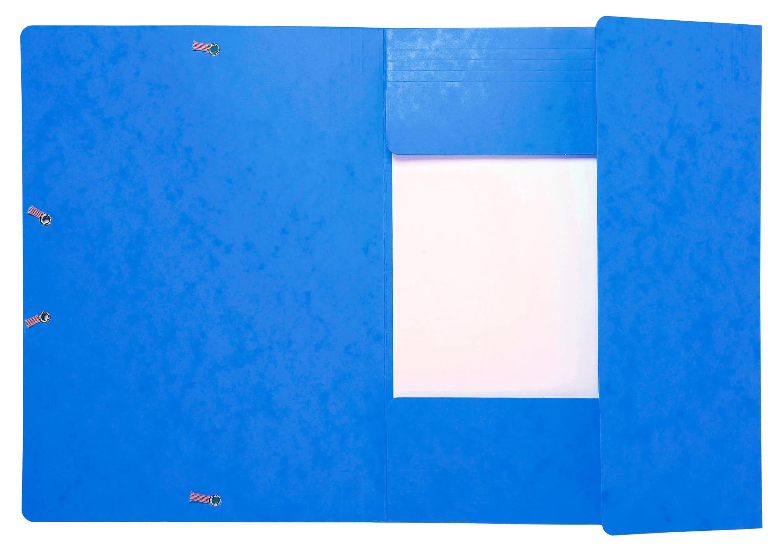 EXACOMPTA Organisationsmappe 25x Sammelmappe + Gummizug 3 Klappen Karton 425g A4 MAXI Blau 17105H, Sammelmappen 3 Klappen