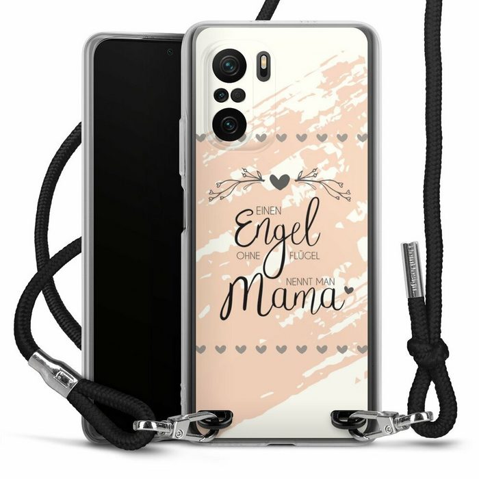 DeinDesign Handyhülle Muttertag Mama Spruch Engel Mama Xiaomi Poco F3 Handykette Hülle mit Band Case zum Umhängen