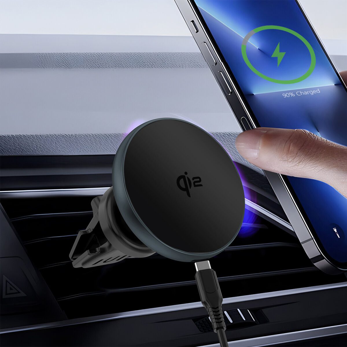 4smarts Qi2 Kfz Ladepuck Wireless Charger
