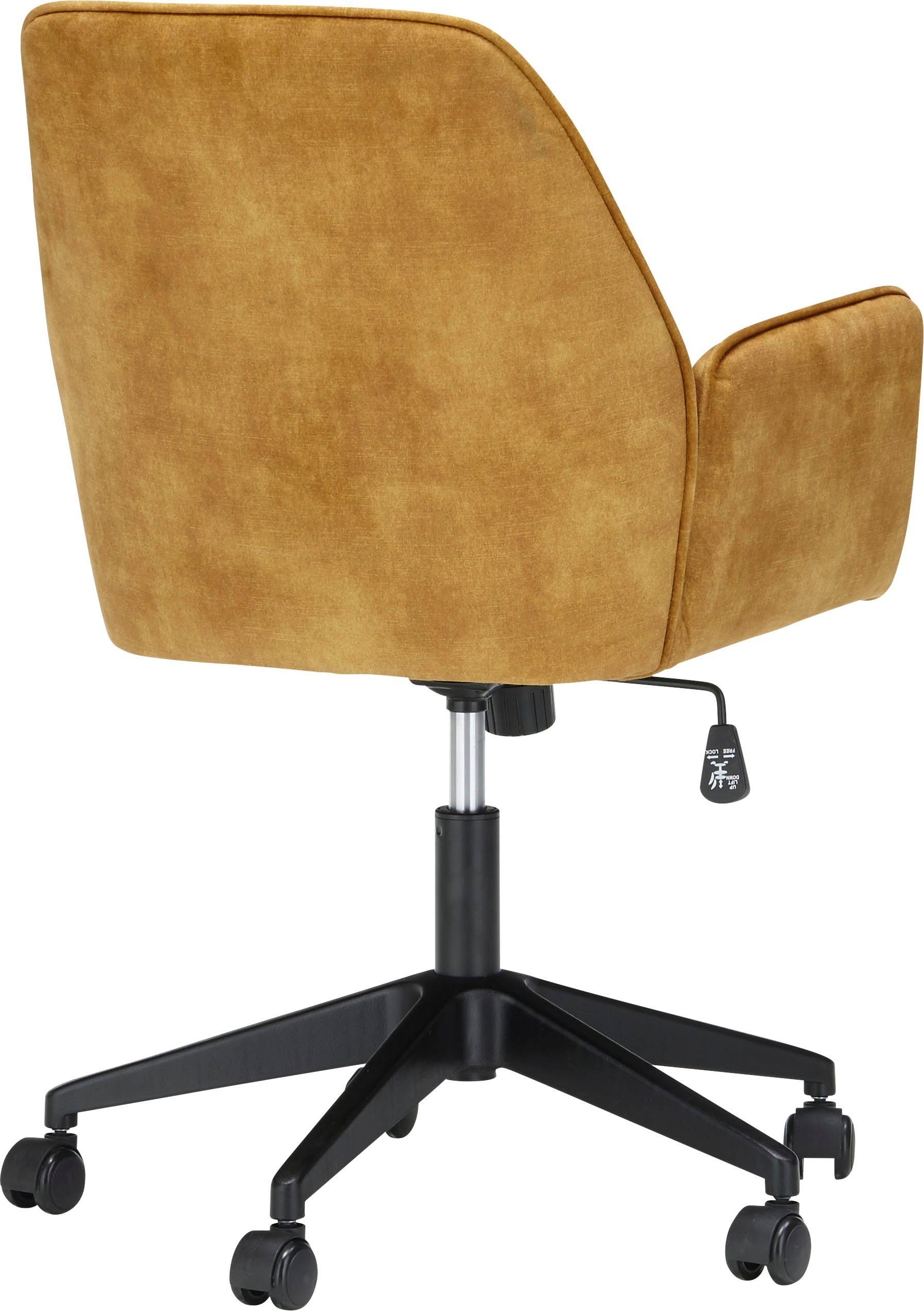 MCA furniture Schreibtischstuhl | Komfortsitzhöhe mit O-Ottawa, Velvet, Bürostuhl stufenlos Curry Curry verstellbar