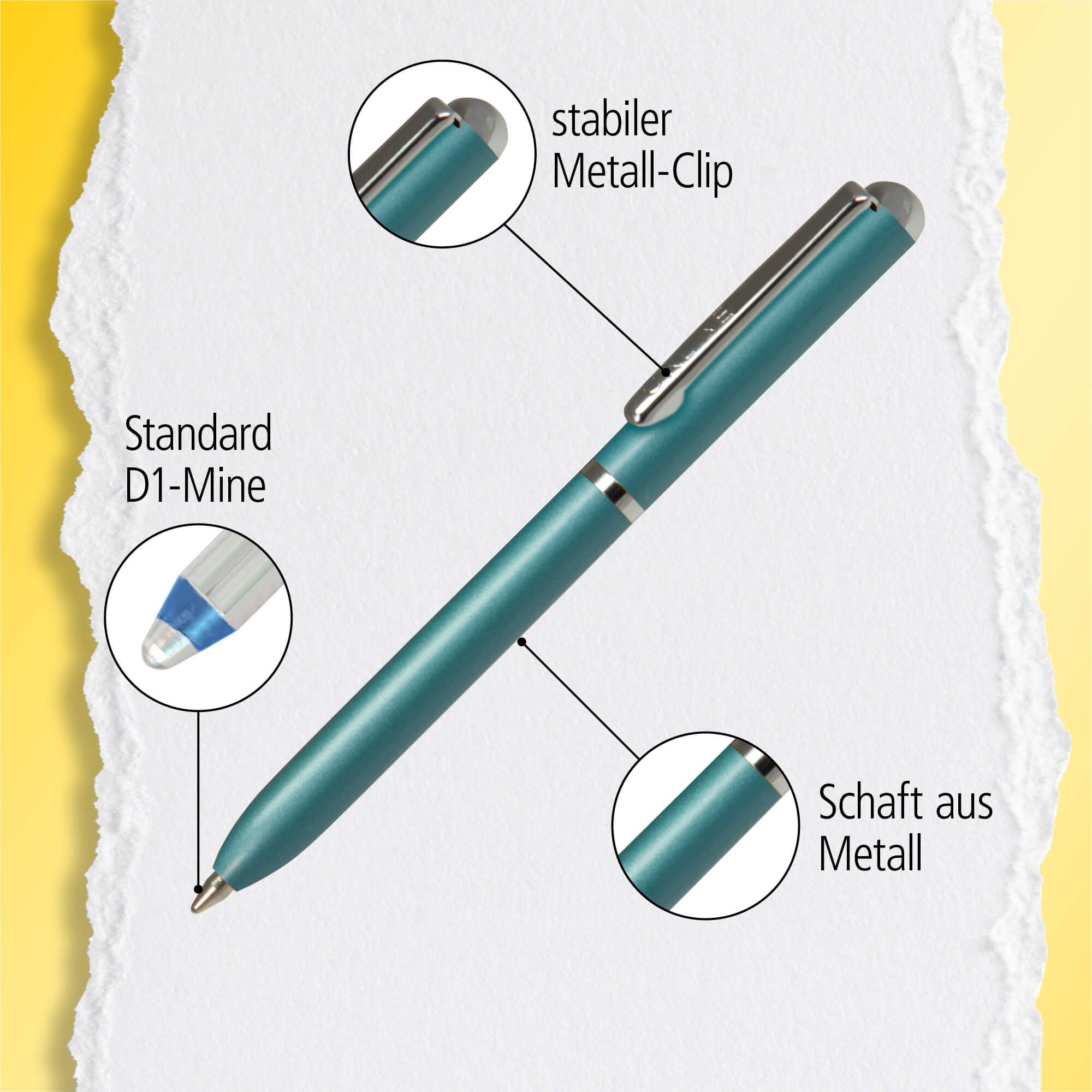 Online Pen Kugelschreiber Mini Portemonnaie Drehkugelschreiber, inkl. Standard D1-Qualitätsmine, blauschreibend – Bild 4 von 5