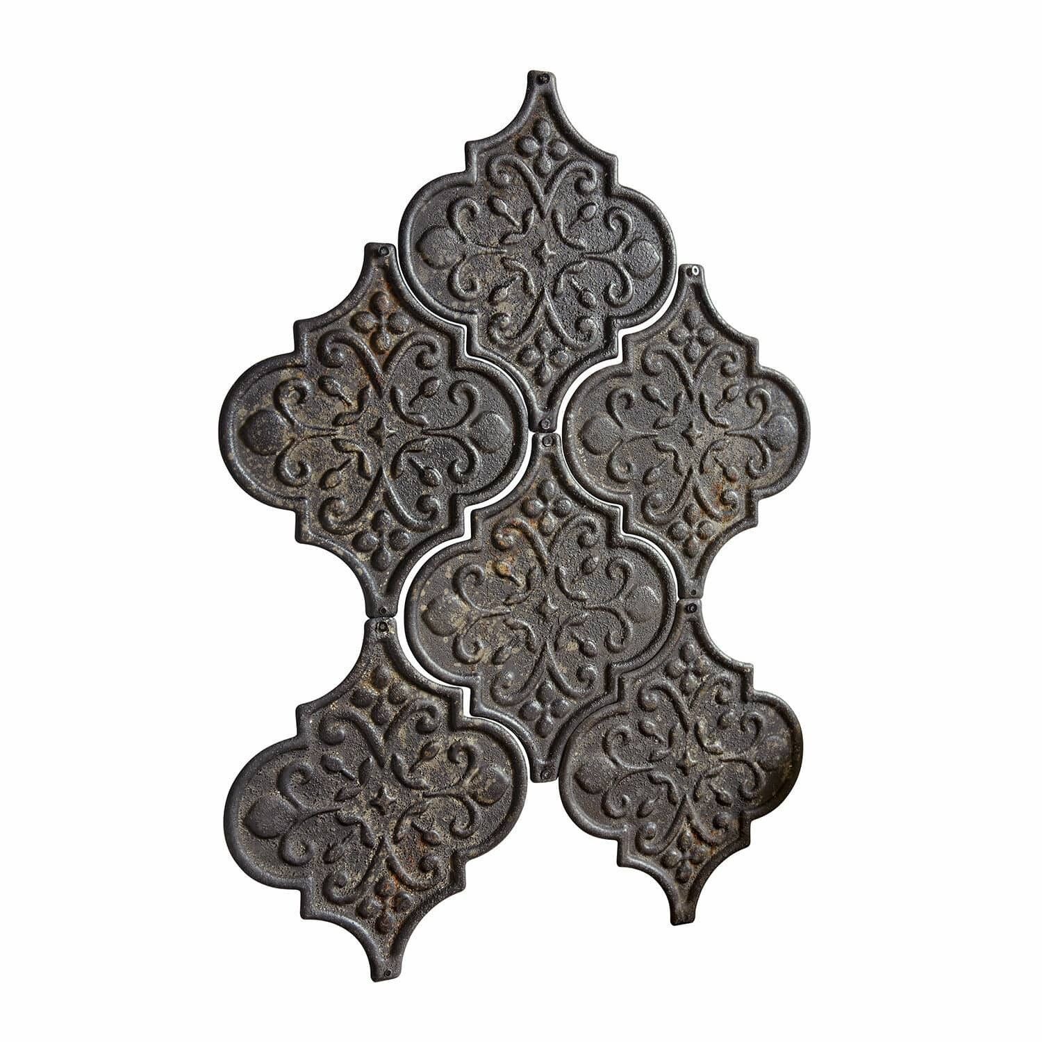 Mirabeau Wanddekoobjekt Wandornament 6er Set Halira antikschwarz