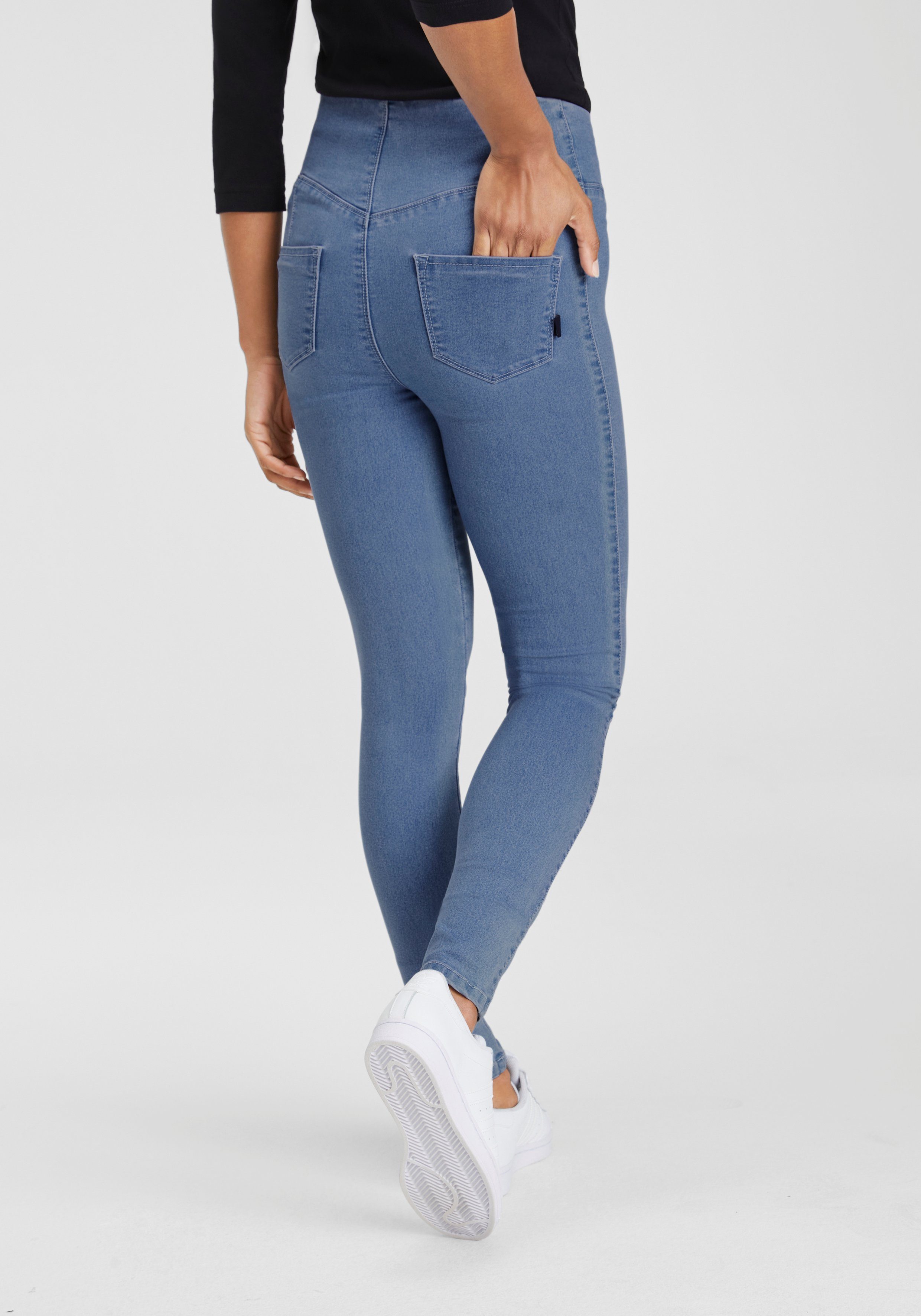 Arizona Jeansjeggings extra-eng geschnittene Beinform, hohe günstig online kaufen
