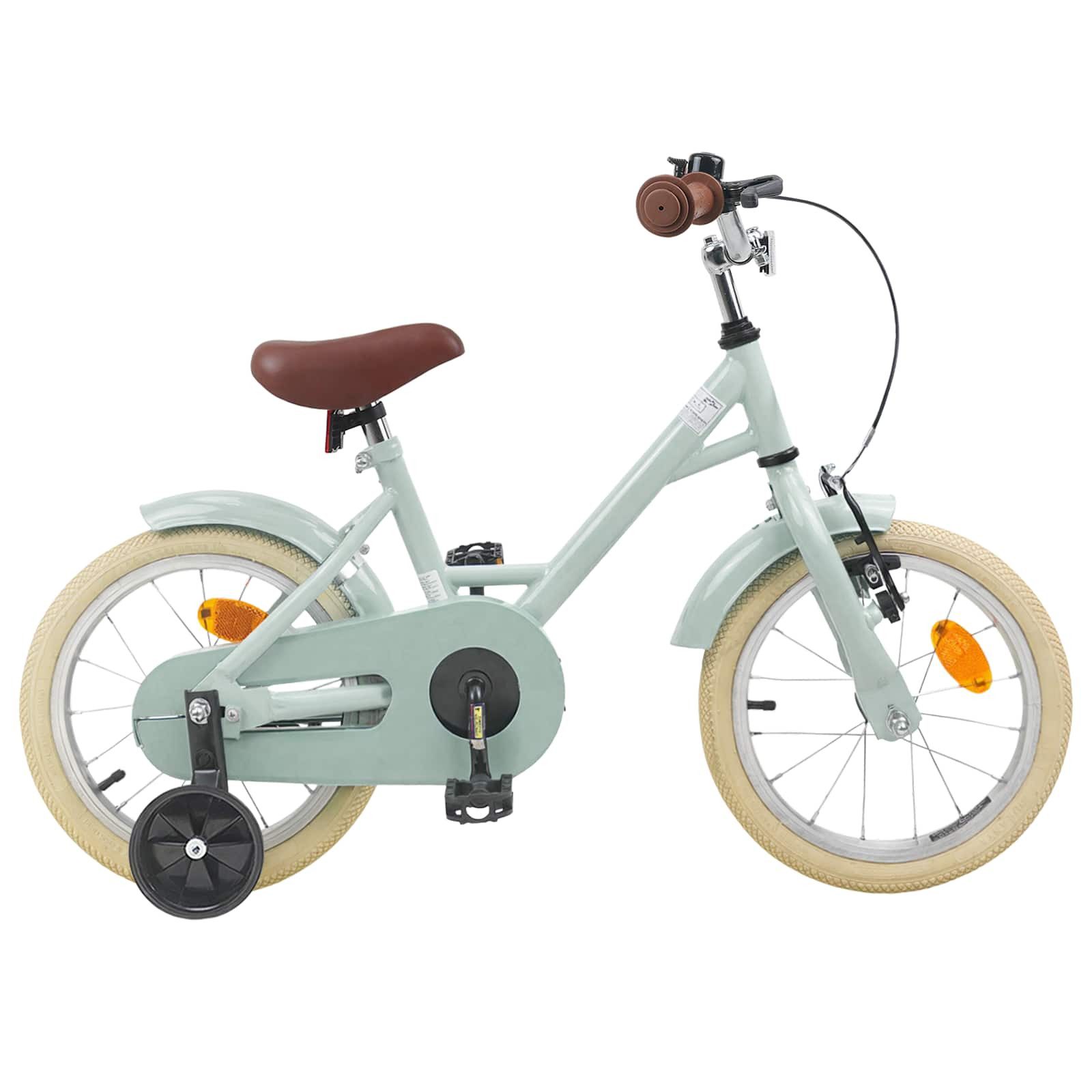 vidaXL Kinderfahrrad 104 x 51 x 73 cm Kinderfahrrad 14 Zoll für 3-5 Jahre alt Hellgrün Stüt
