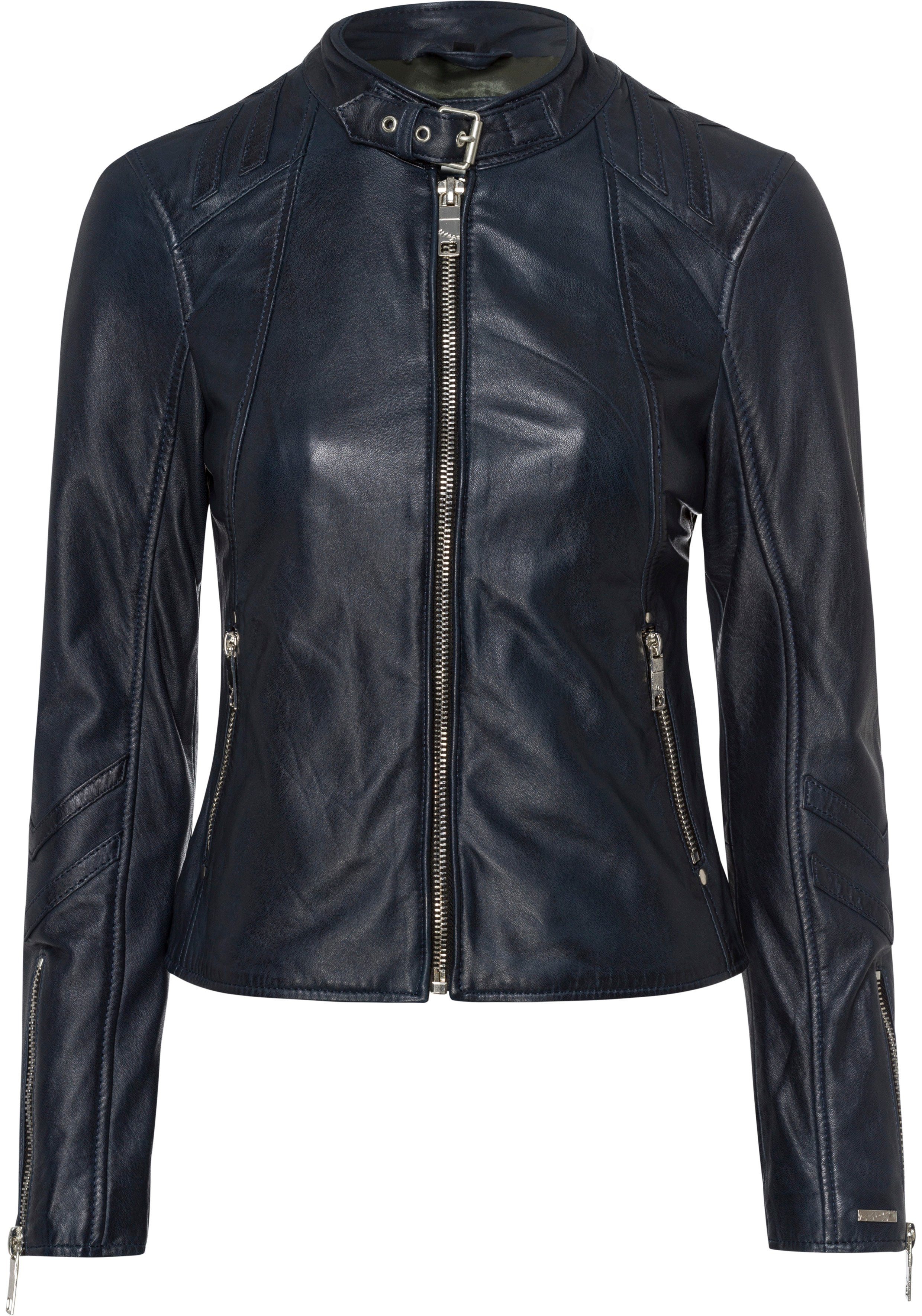 Maze Lederjacke mit Fast-forward-Applikationen