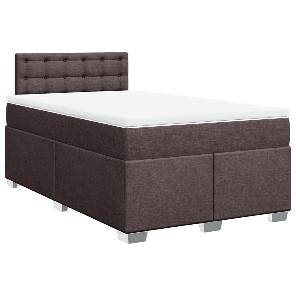 Bett Boxspringbett mit Matratze Dunkelbraun 120x190 cm Stoff