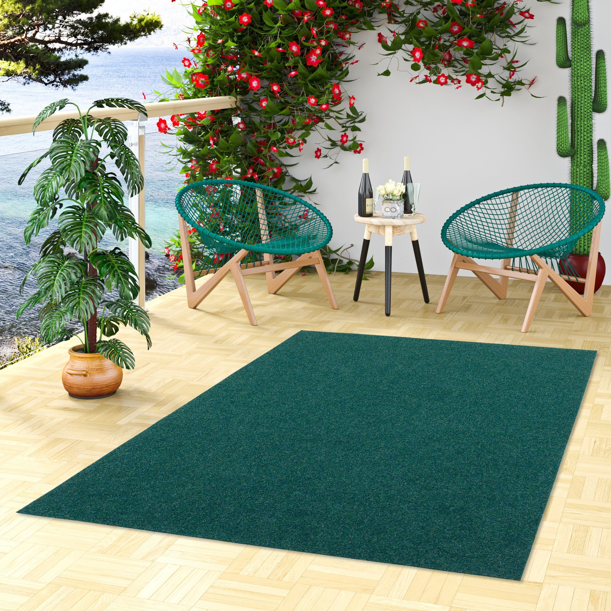 Snapstyle Rasenteppich Kunstrasen Rasenteppich mit Noppen Kingston, Rechteckig, Höhe: 7 mm