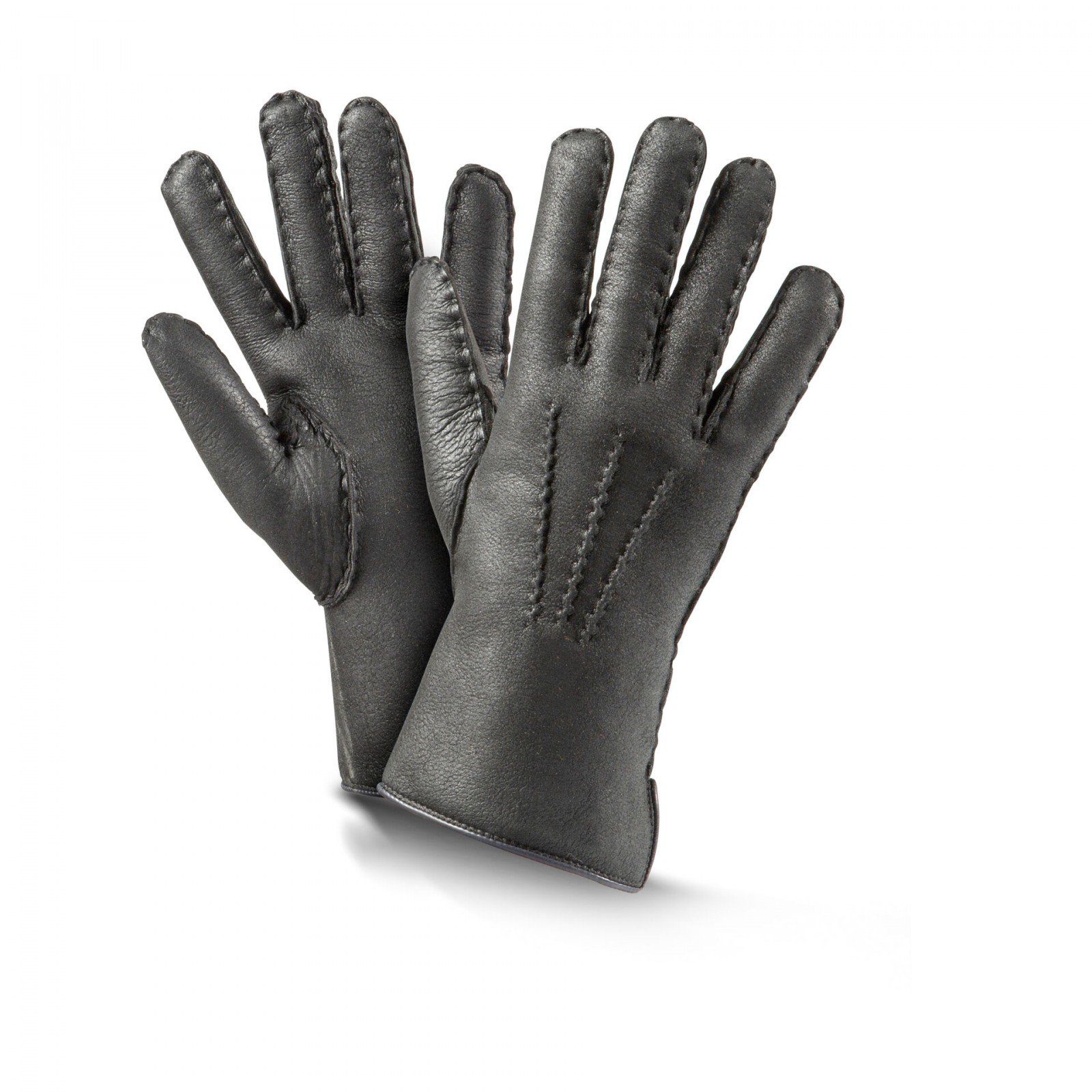 Fellhof Lederhandschuhe Finger-Handschuhe Nappalan-Leder Premium 6,5-8 schwarz Damen