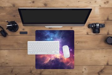 MuchoWow Gaming Mauspad Berg - Sternenhimmel - Weltraum - Neon (1-St), Mousepad mit Rutschfester Unterseite, Gaming, 40x40 cm, XXL, Großes