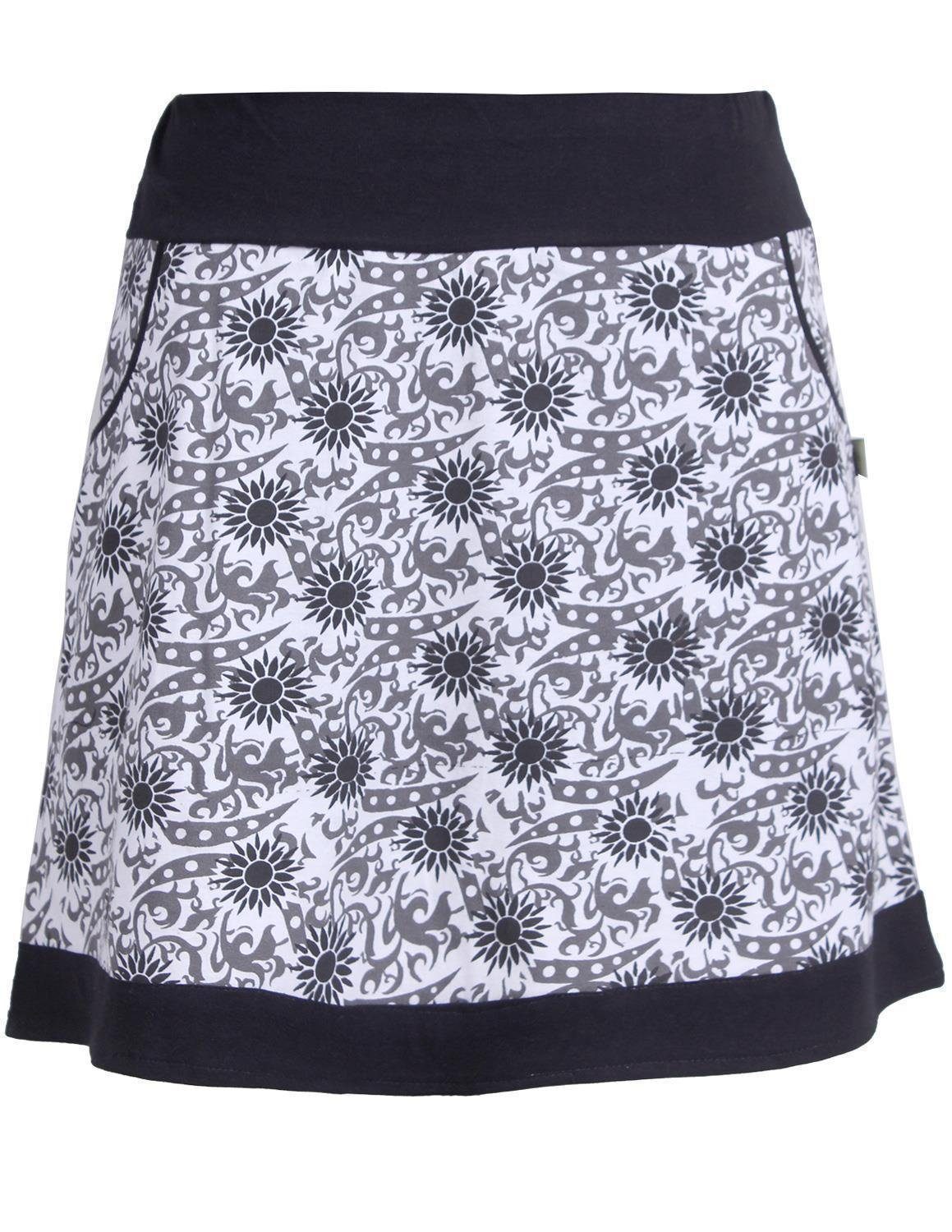 Vishes A-Linien-Rock Rock 80er Jahre Retro Muster bedruckt Taschen Cacheur, Festival, Boho, Elfen, Goa Style