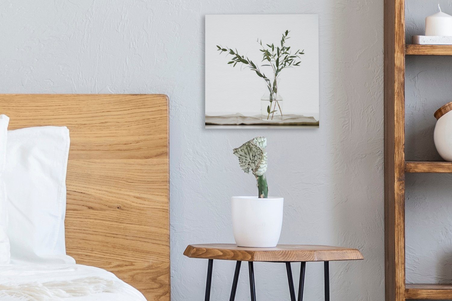 Eukalyptuszweige Leinwandbild Leinwand Bilder einer OneMillionCanvasses® (1 in Schlafzimmer Glasvase, St), für Wohnzimmer