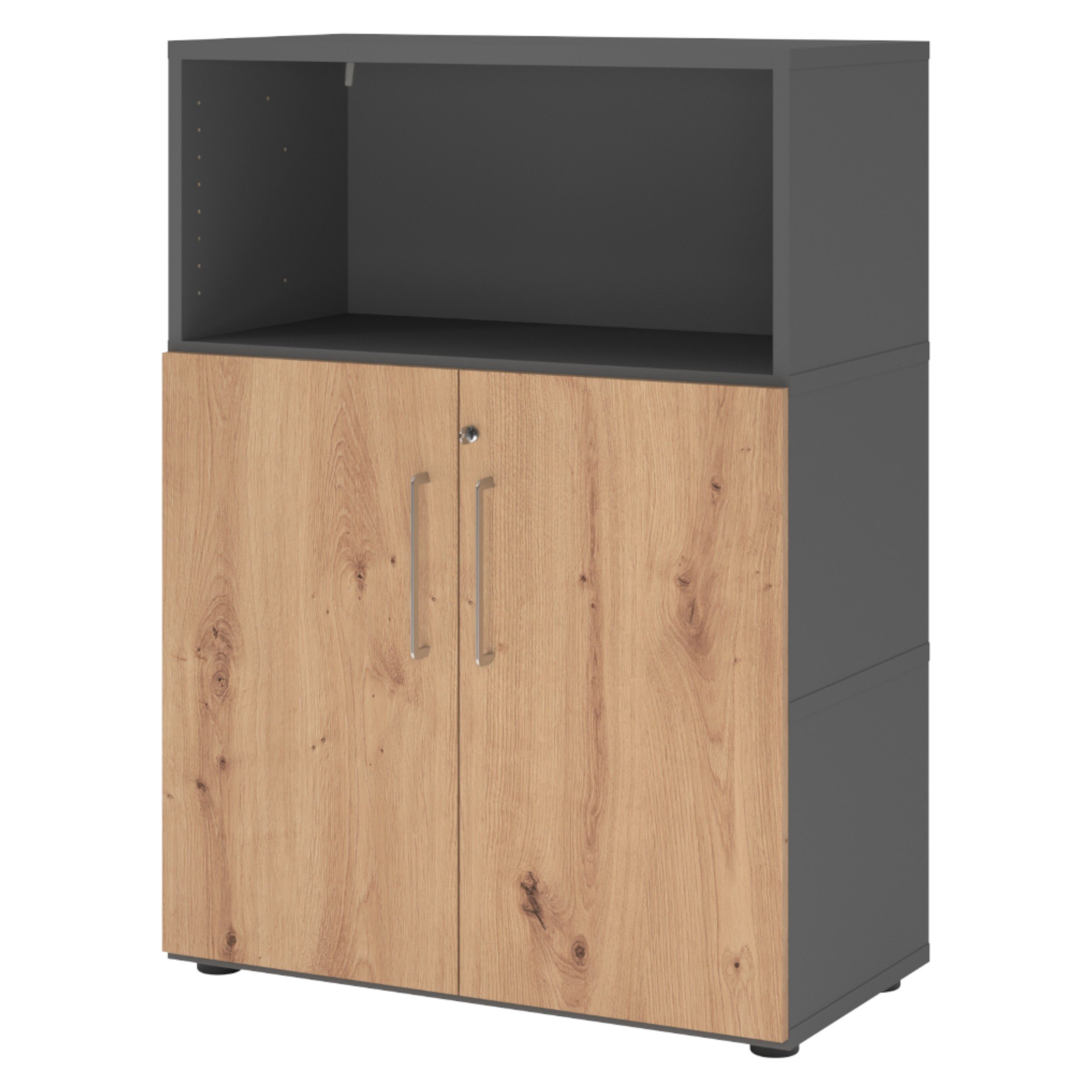 bümö Aktenschrank flexi Schrank Dekor: Graphit/Asteiche günstig online kaufen