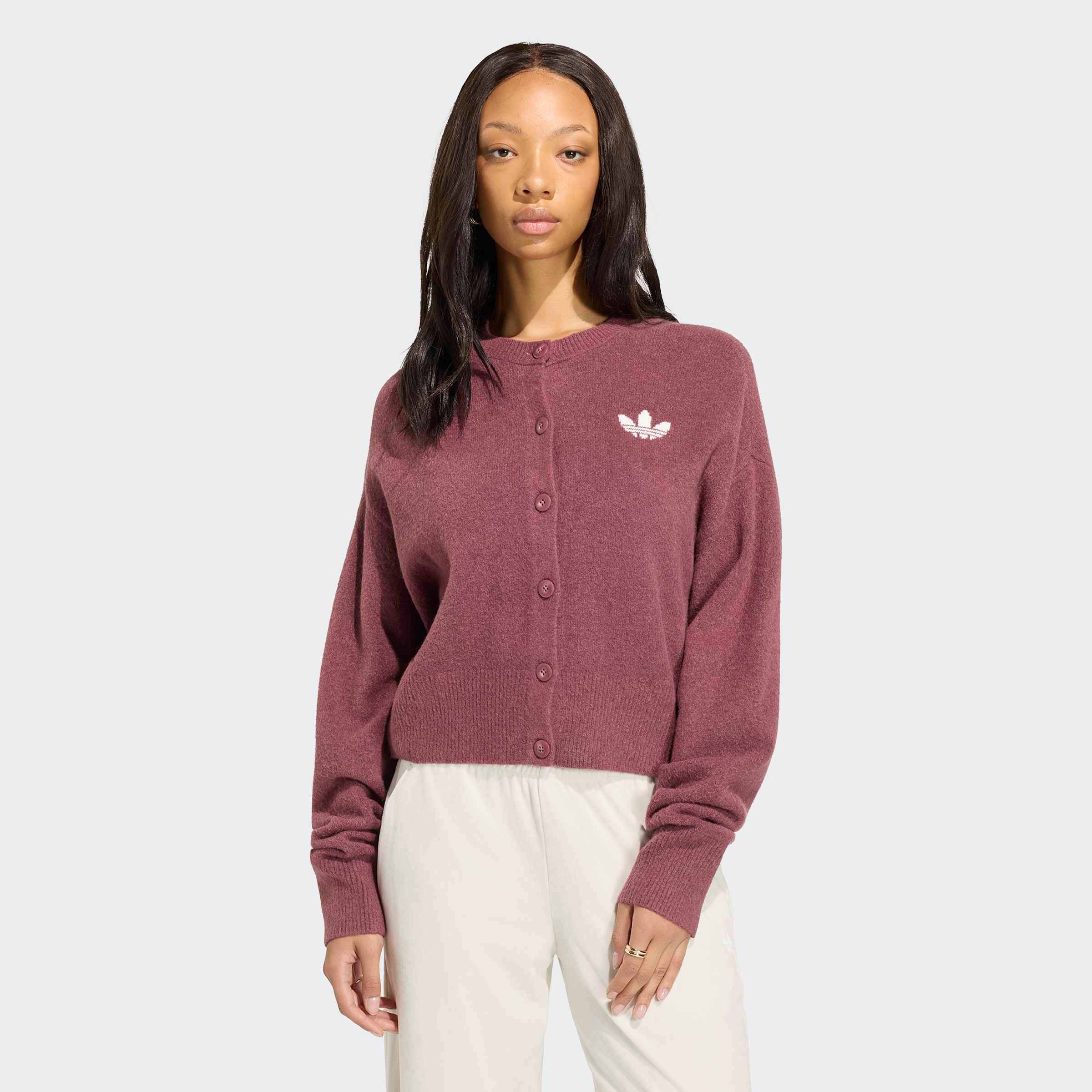 adidas Originals Poloshirt ESSENTIALS Strickjacke mit Knopfverschluss