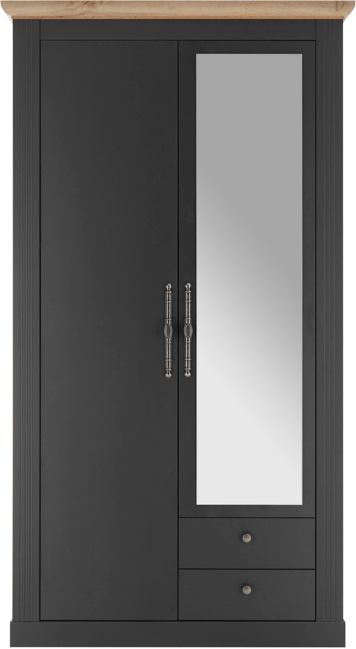 OTTO home Garderobenschrank Westminster, Schrank im Landhausstil, Hochschrank, Schuhschrank Metallgriffe, mit Spiegeltür, viel Stauraum, in 2 Farben erhältlich