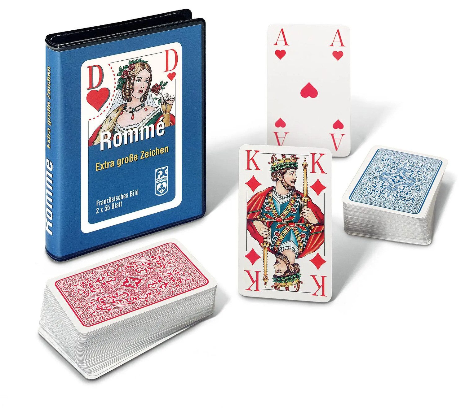 Ravensburger Spiel Rommé, Canasta, Bridge. Mit extragroßen Eckzeichen