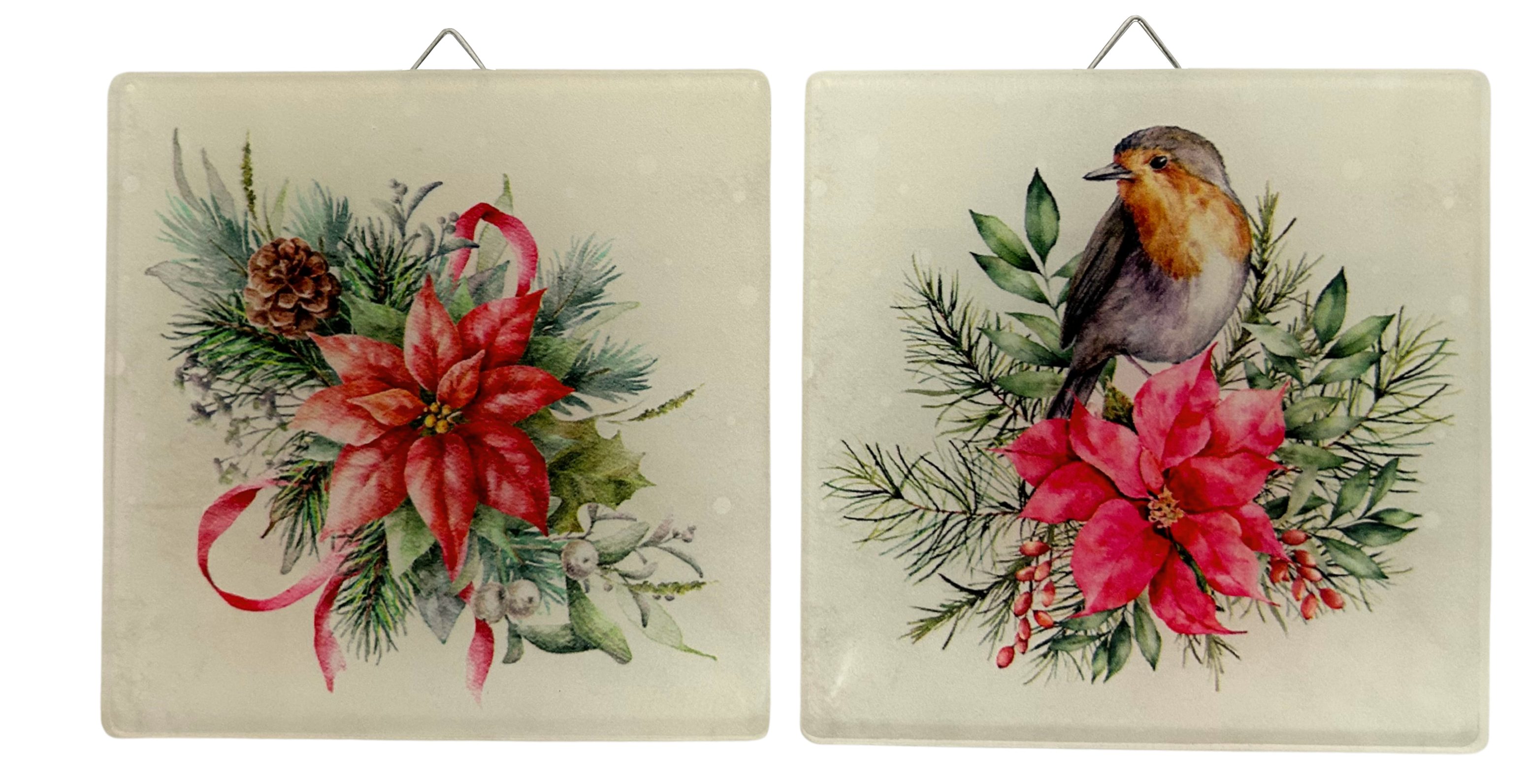 abc HOME Wandbild Rotkehlchen, Weihnachten, Set 2tlg., 10 cm H, Rotkehlchen