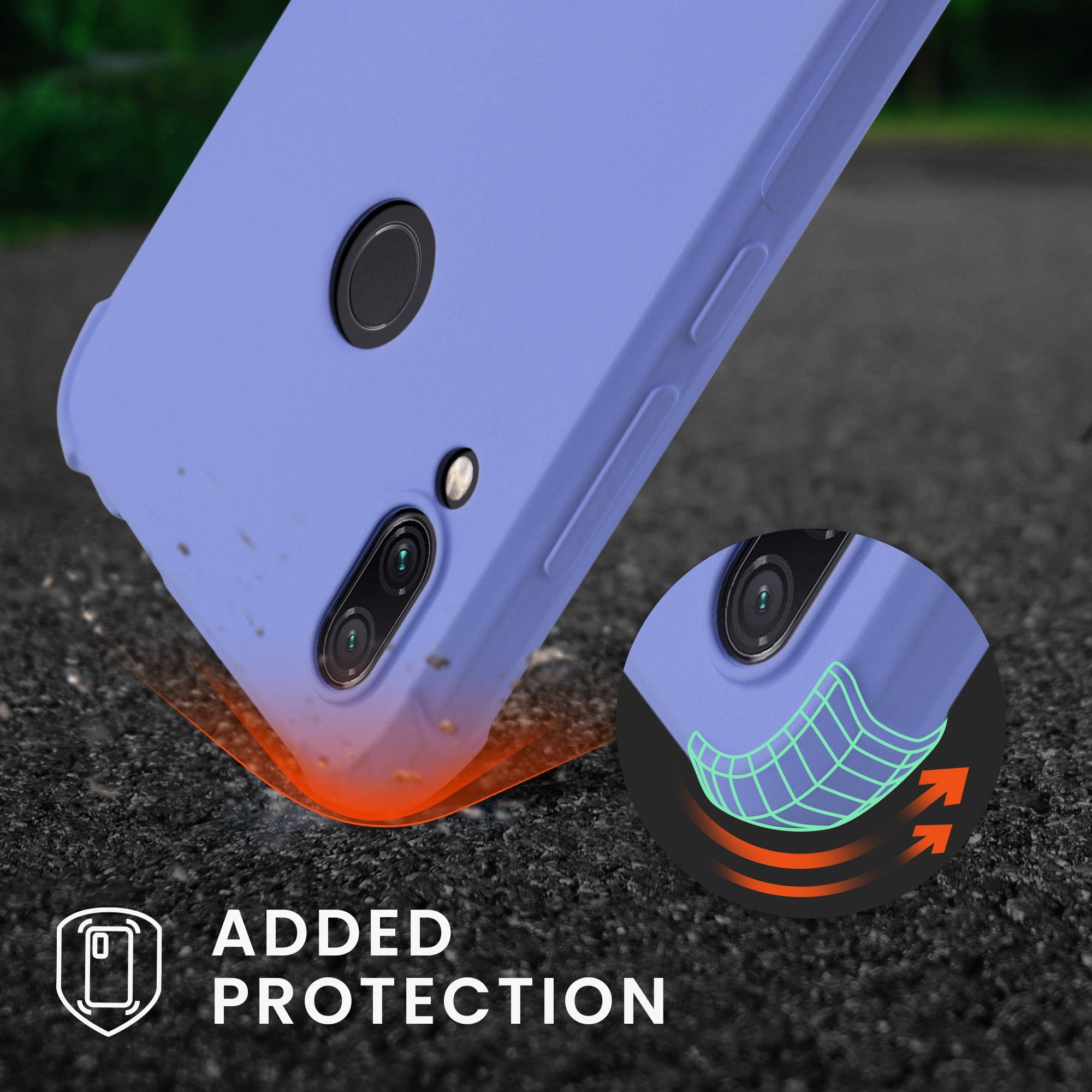 kwmobile Handyhülle Hülle für Xiaomi Redmi Note 7 / Note 7 Pro, mit Metall Kette zum Umhängen - Silikon Handy Cover Case Schutzhülle