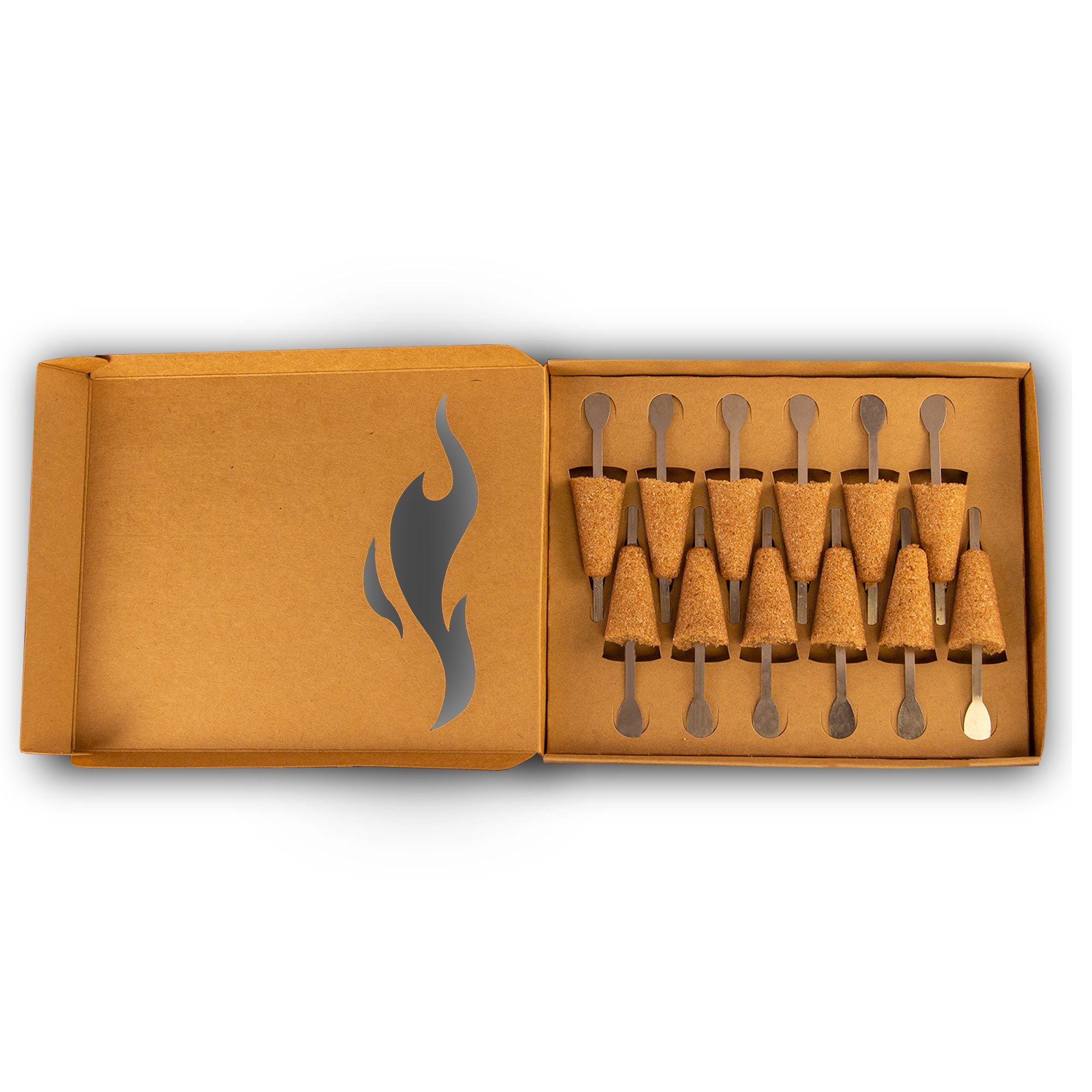Feuerzangentasse Bowle-Set Feuerzangentasse Zuckerhut-Sticks, 12 Stück (12x Zuckerhut-Stick), Mini-Zucker-Hut mit Einweg-Feuerzange (aus Edelstahl)