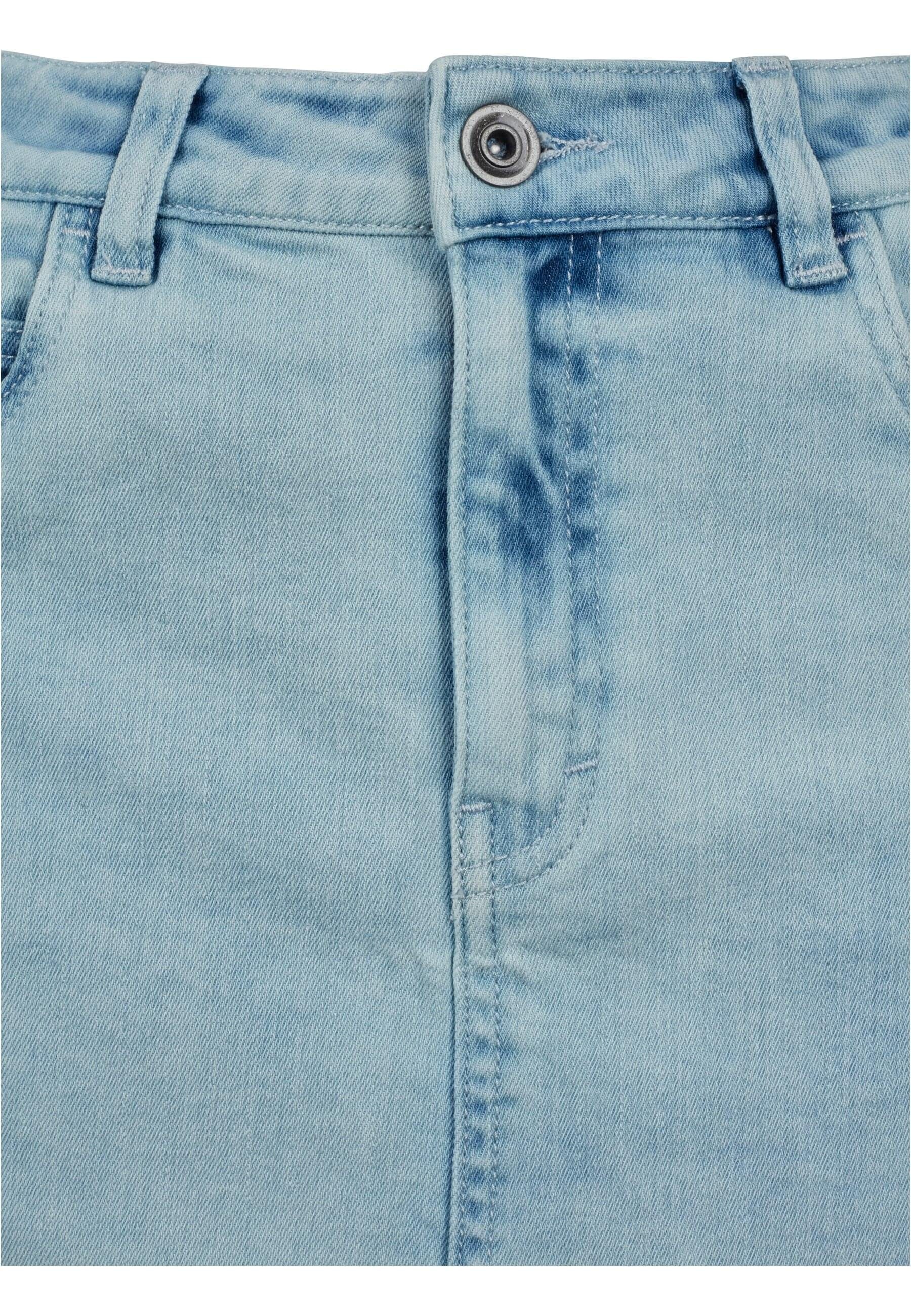 (1-tlg) CLASSICS Jerseyrock Damen Skirt bleached blue Up URBAN Ladies Denim Lace