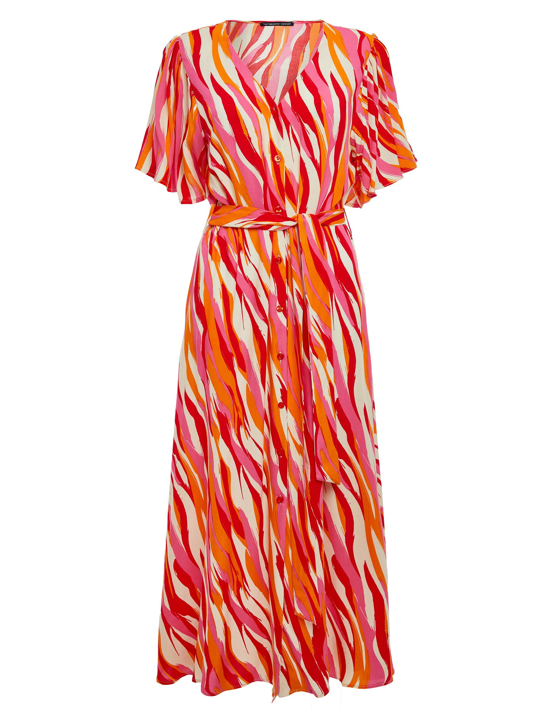 Threadbare Sommerkleid Fruit Pastill mit Bindegürtel
