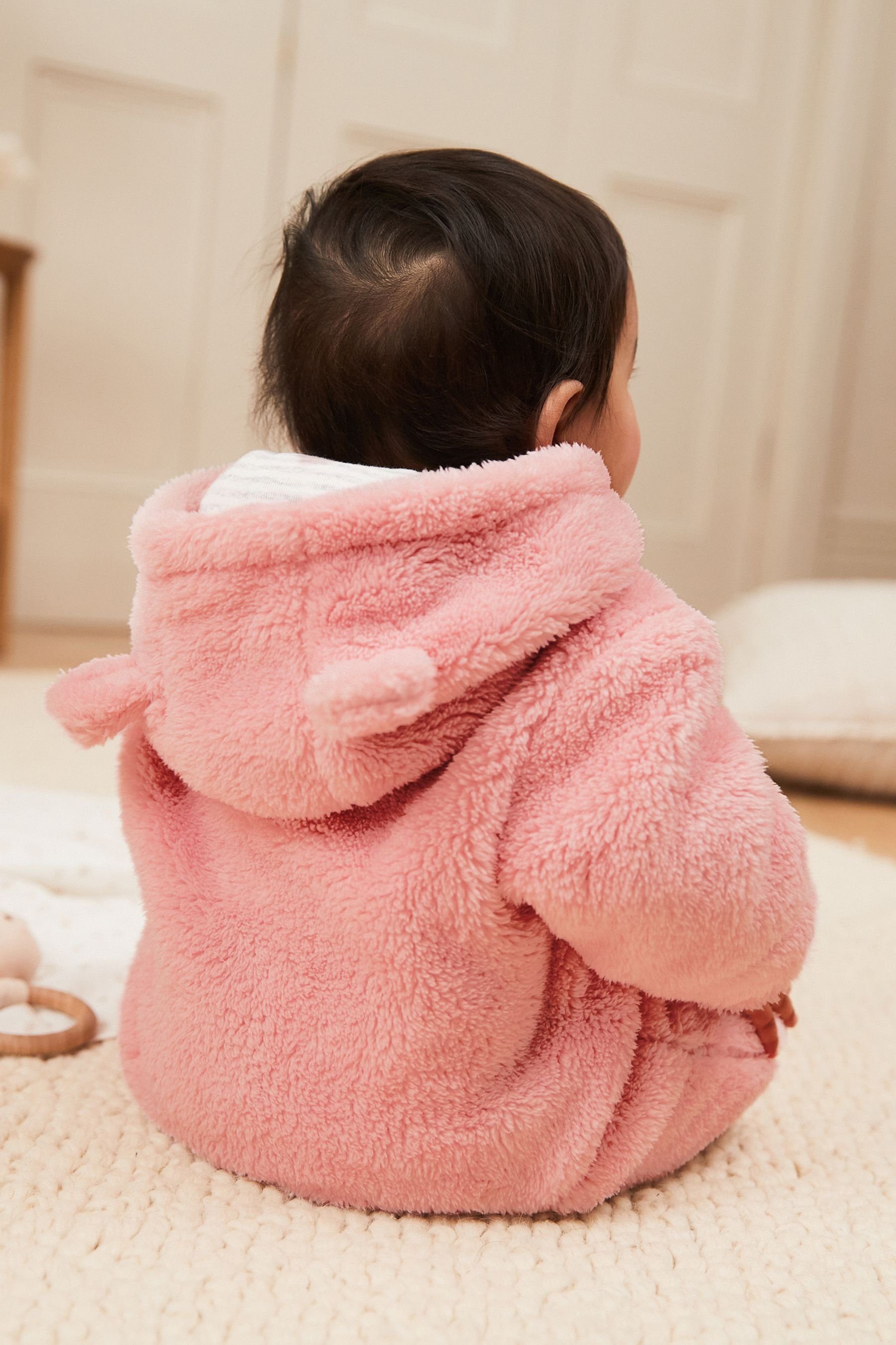 Next Fleeceoverall Pink Fleece-Overall (1-tlg) Baby mit Kuscheliger Bärmotiv
