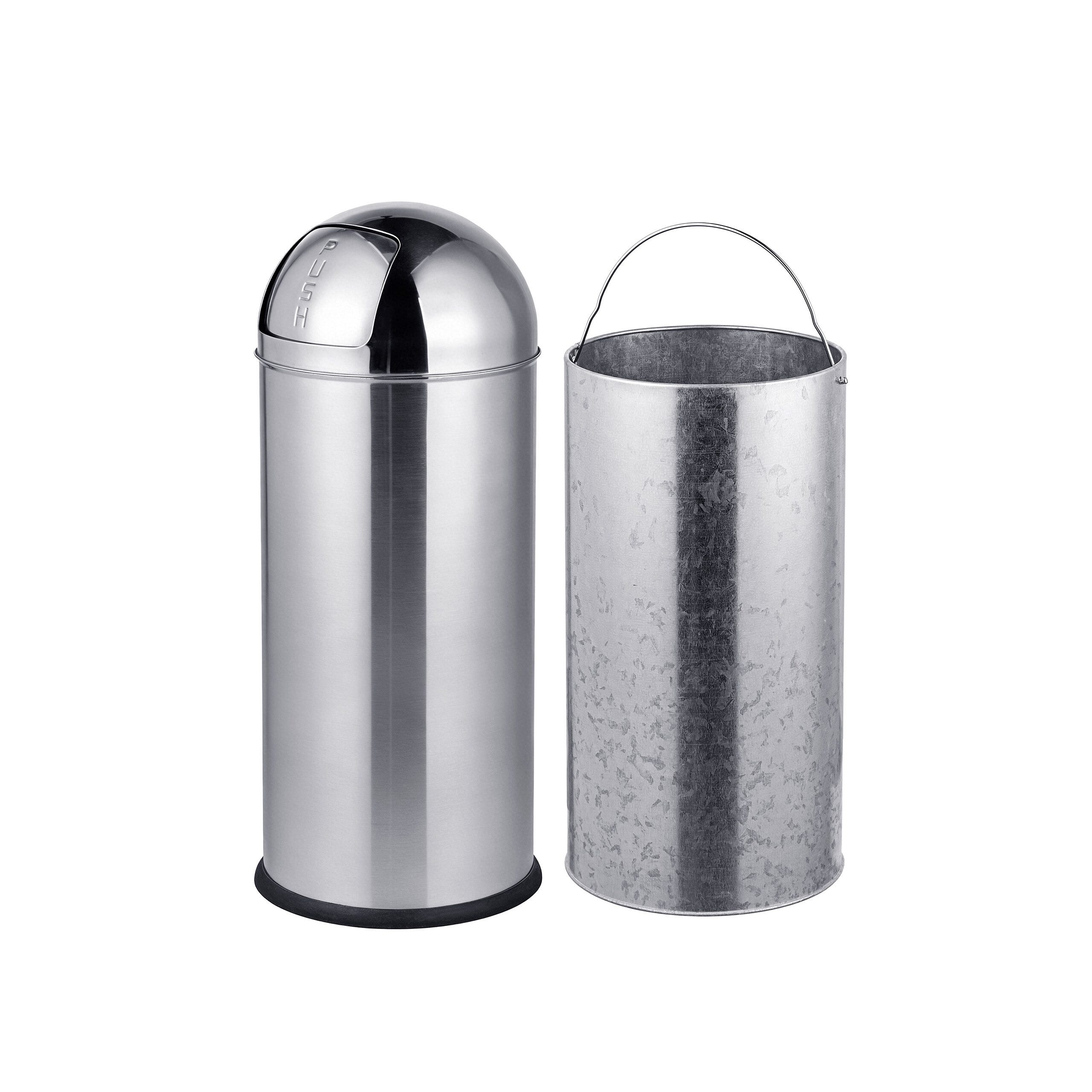 relaxdays Mülleimer Edelstahl Mülleimer Push-Deckel, 35 L – Bild 5 von 5