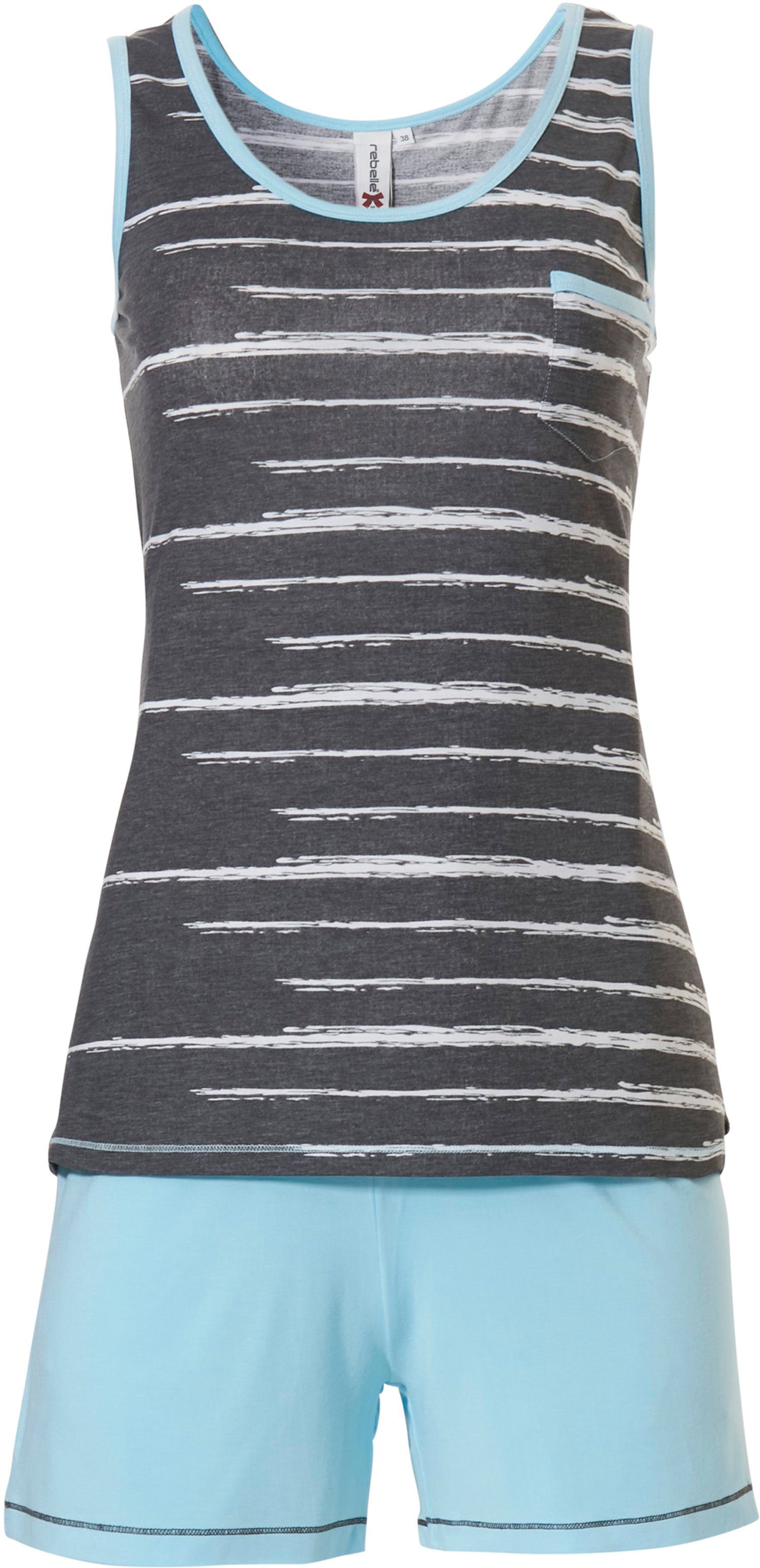 Rebelle Schlafanzug Damen Shorty Pyjama (2 günstig online kaufen