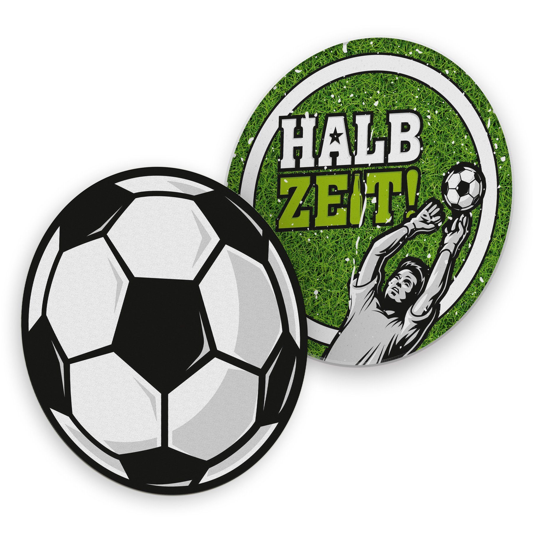 itenga Bierdeckel itenga 40x Bierdeckel Fußball Halbzeit Untersetzer 10,7cm