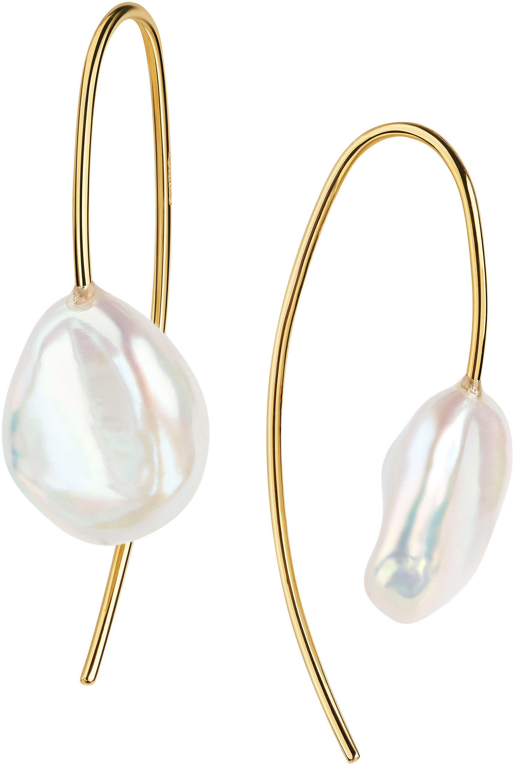 Firetti Paar Ohrhaken Schmuck Geschenk Gold 333 Ohrschmuck Ohrringe Perlen, Made in Germany - mit Keshi-Zuchtperle