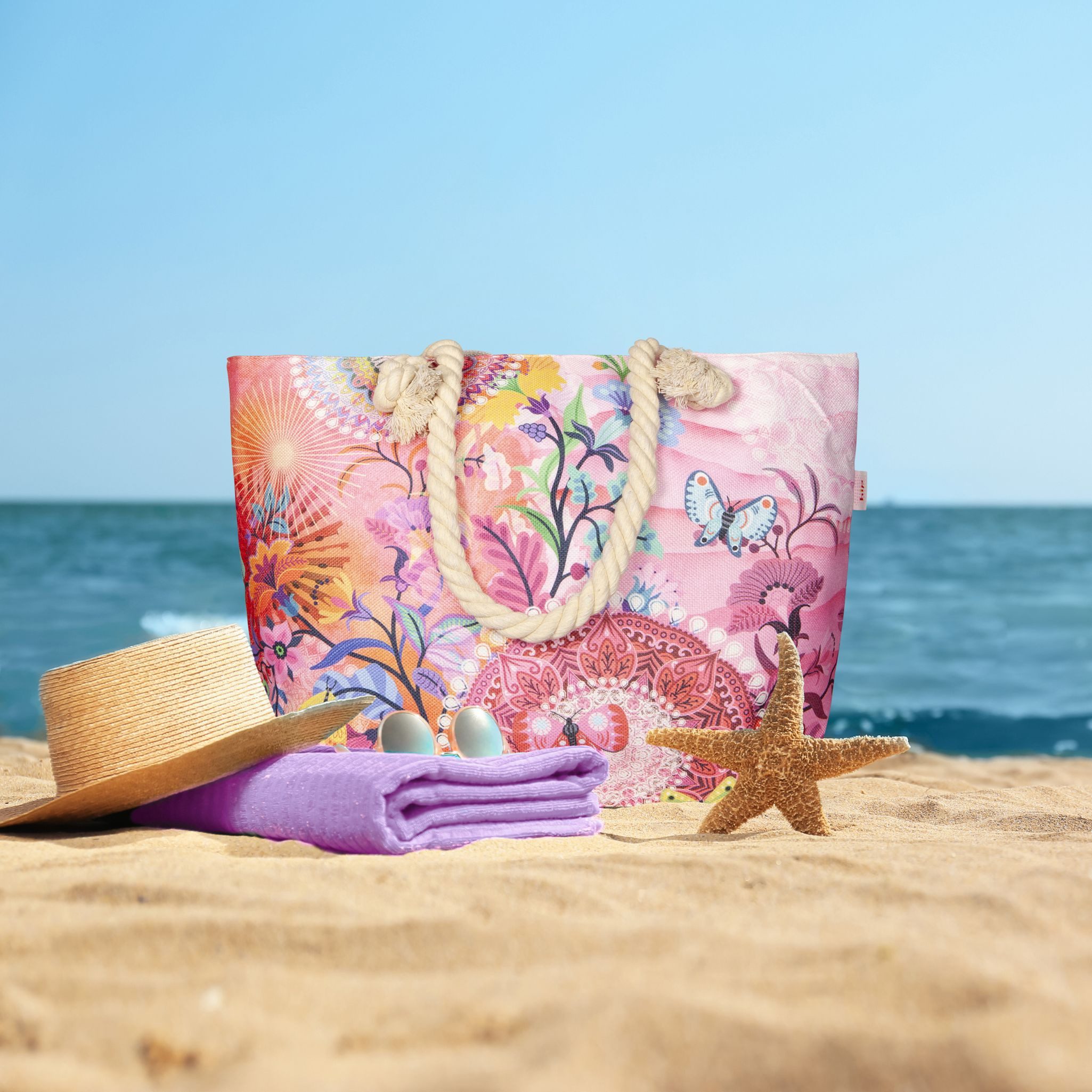 JACK Strandtasche Strandtasche Reißverschluss Baumwolle Descanso, günstig online kaufen