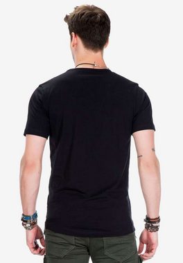 Cipo & Baxx T-Shirt mit Schnitten und Ösen